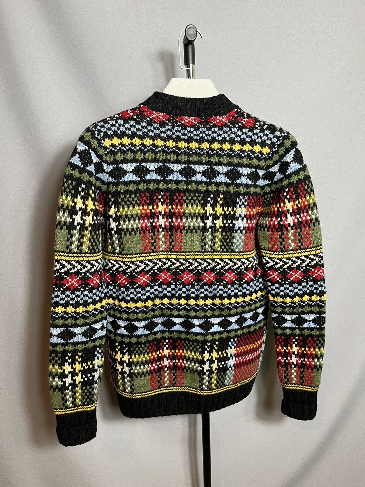 Designer Fred Perry Thick Chunky Knit Oversize Fairisle Cardigan Size S / US 4 / IT 40 - 9 Thumbnail