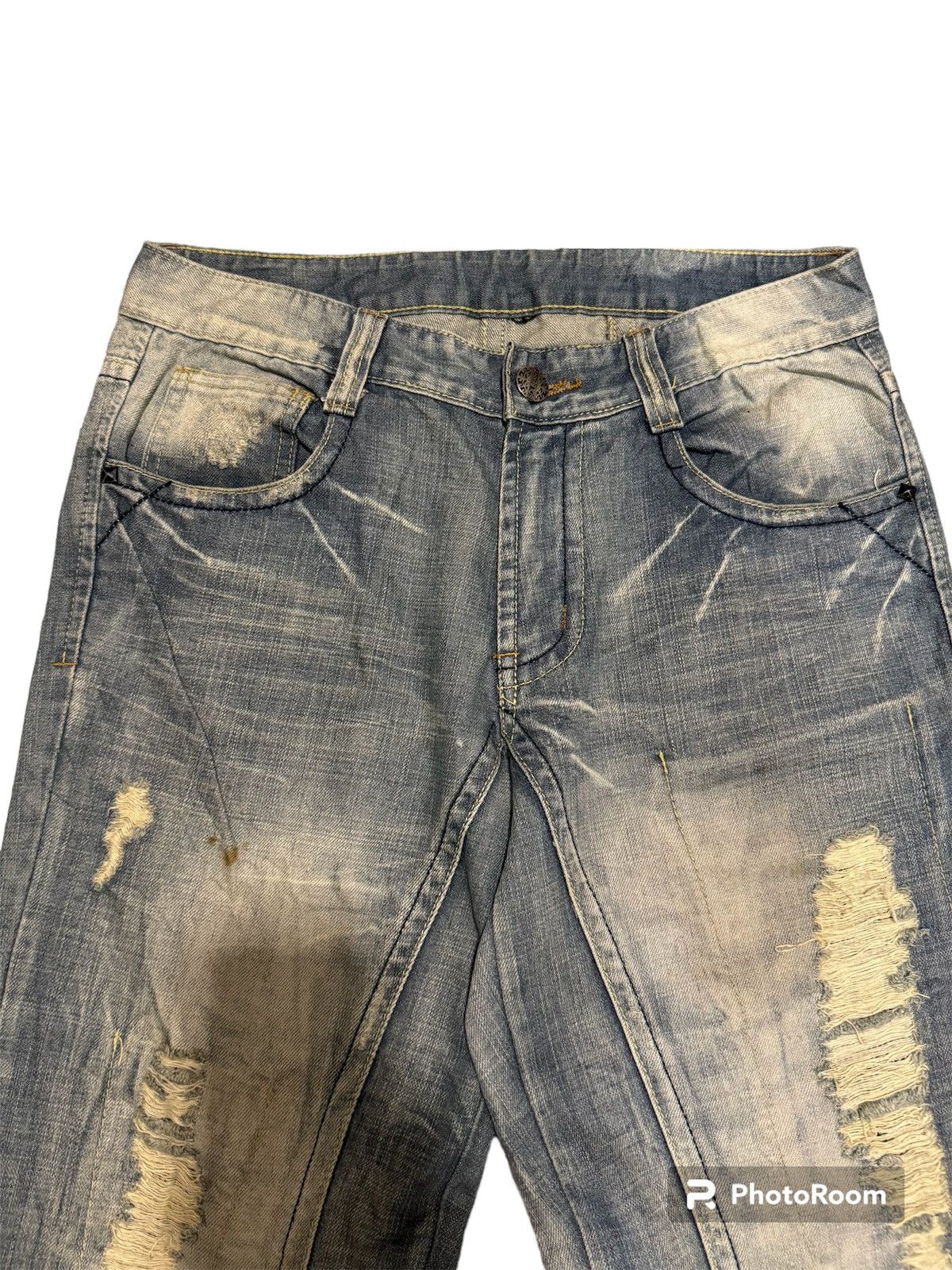Beauty Beast × If Six Was Nine × Vintage Vintage Solberry Blue Wash Distressed Jeans Size US 31 - 4 Thumbnail