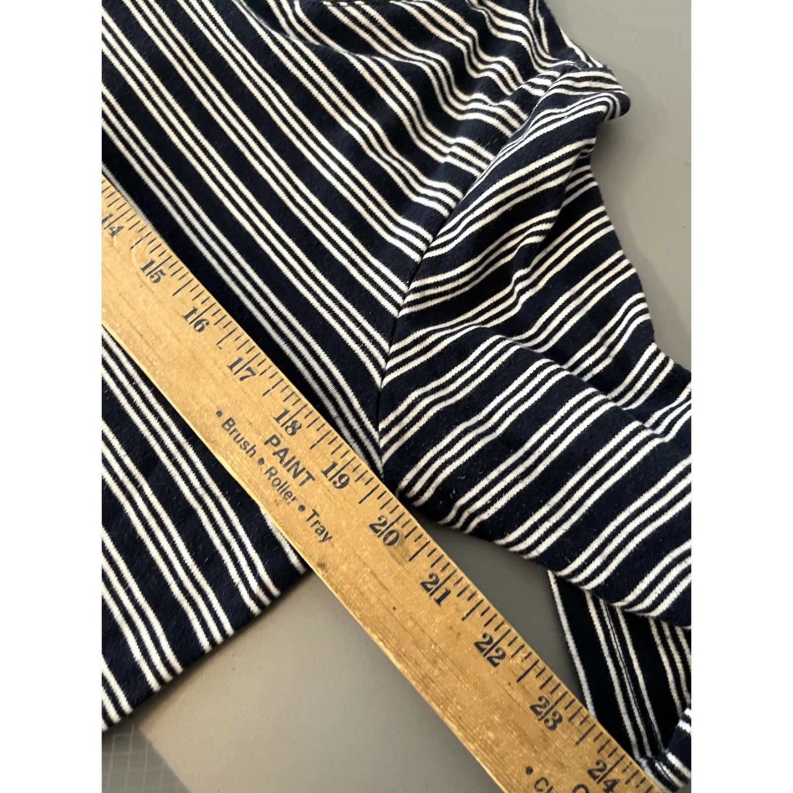 Vintage Hasting & Smith Blouse Women Petite Small Blue Striped 3/4 Sleeve V Neck PS Casual Womens Size S / US 4 / IT 40 - 5 Thumbnail