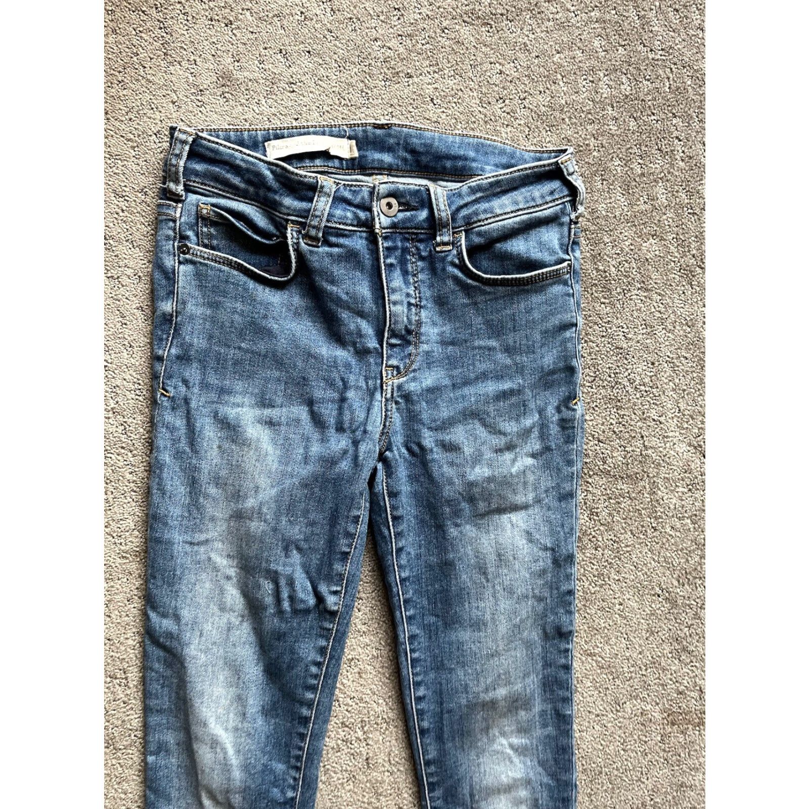 Vintage Pilcro Womens Skinny Jeans Size 26 Blue Denim with Glitter Accents Size 26" / US 2 / IT 38 - 3 Thumbnail