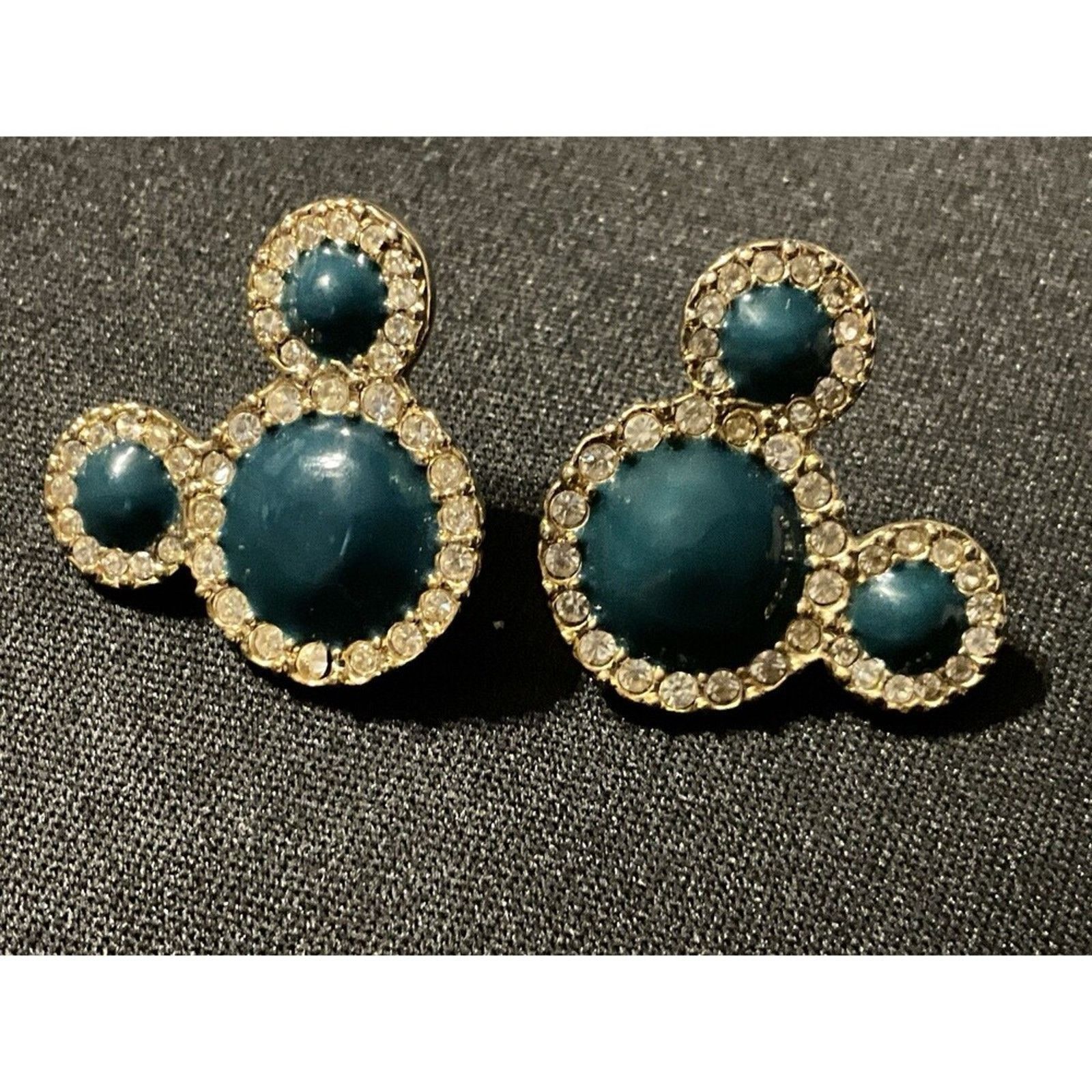 Disney Disney Gold Tone Crystal Enamel Mickey Mouse Post Earrings Size ONE SIZE - 1 Thumbnail