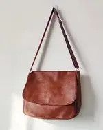 Japanese Brand Fashion 90s pu leather crossbody messenger bag vintage Size ONE SIZE - 4 Thumbnail