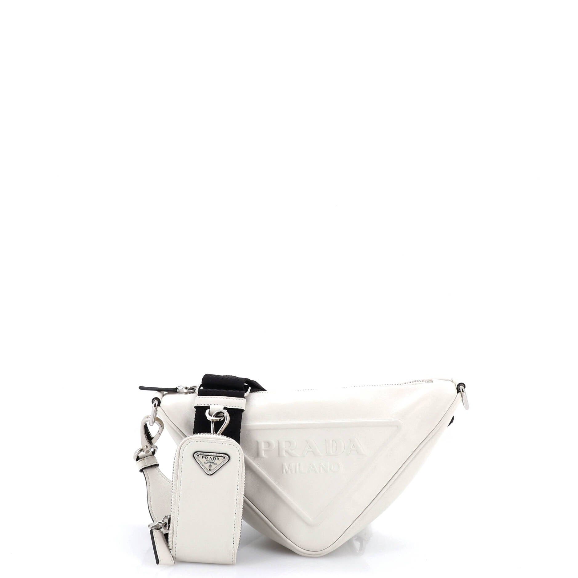 Prada Triangle Logo Zip Crossbody Bag Size ONE SIZE - 1 Thumbnail