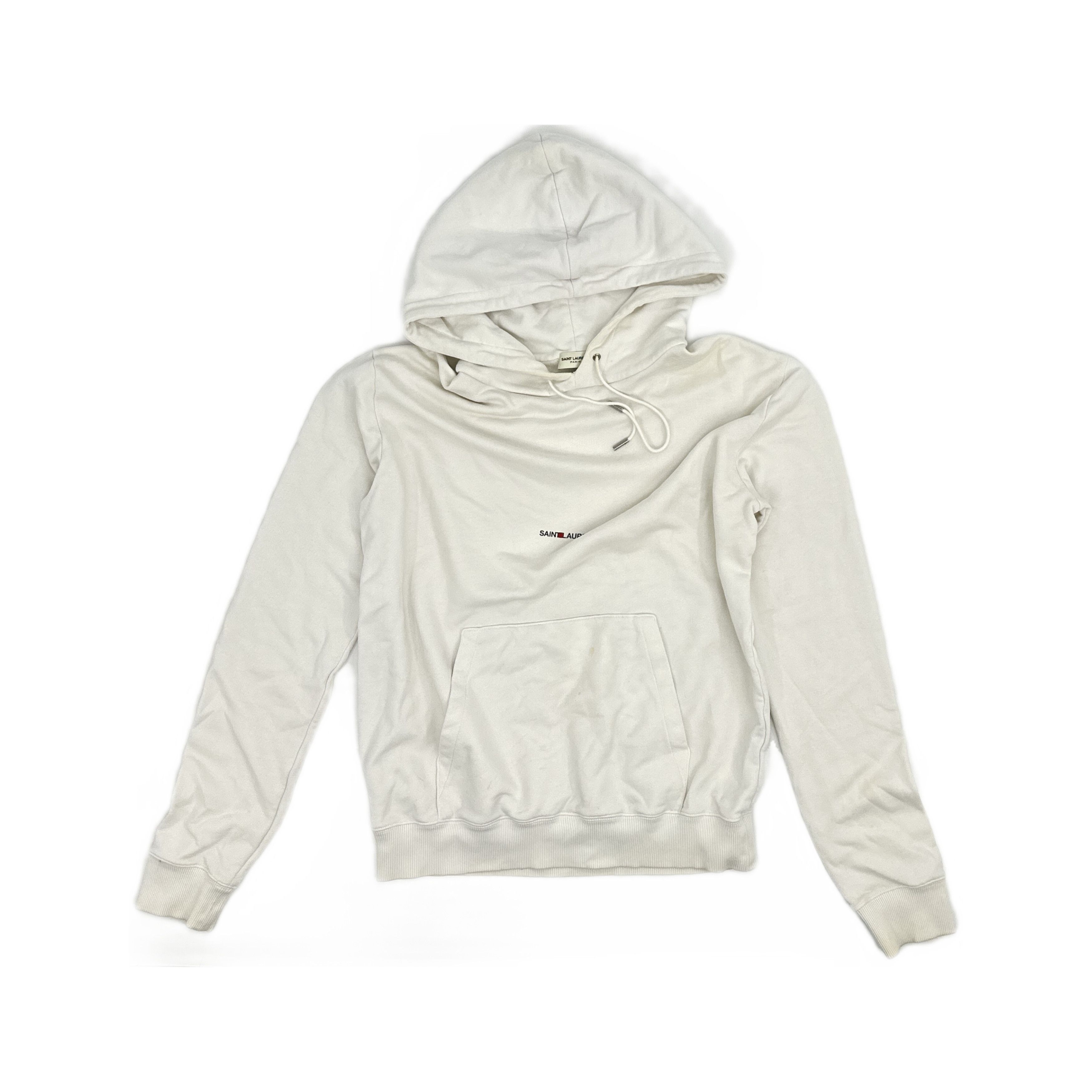 Saint Laurent Paris Saint Laurent White Logo Hoodie Size S Size US S / EU 44-46 / 1 - 1 Thumbnail