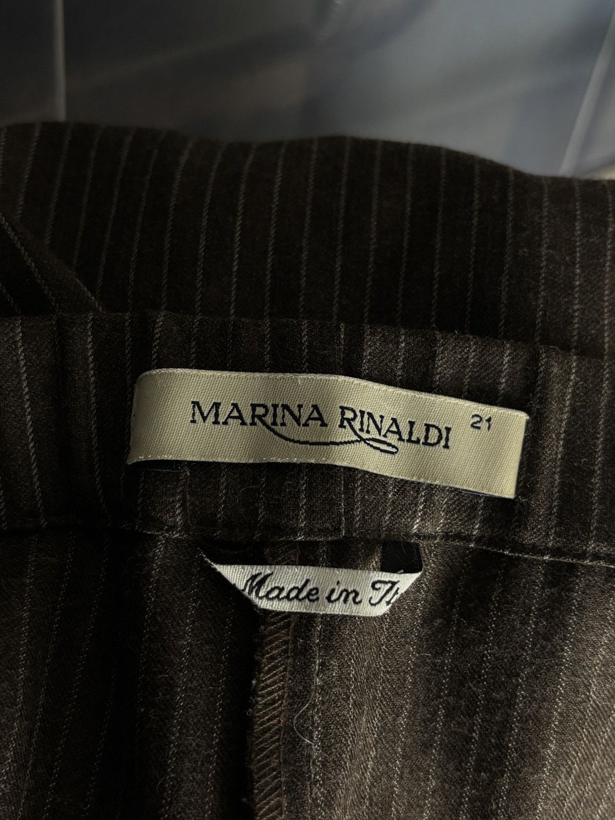 Marina Rinaldi Marina Rinaldi wool blend striped vintage luxury pants Size 34" / US 12 / IT 48 - 6 Thumbnail