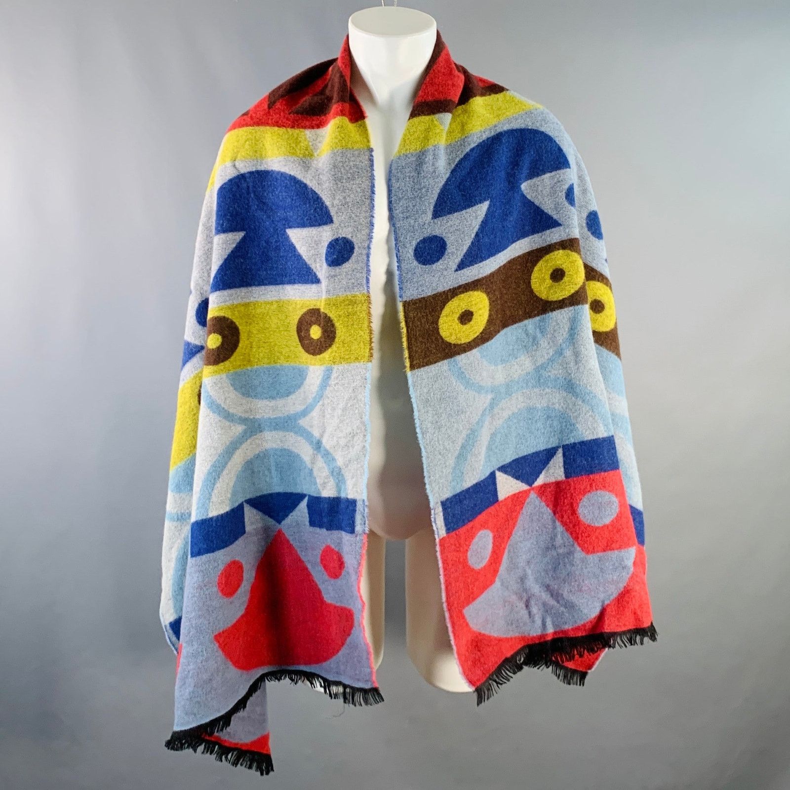 Walter Van Beirendonck WALTER VAN BEIRENDONCK AW16 Abstract Double Face Wool Scarf Size ONE SIZE - 1 Thumbnail