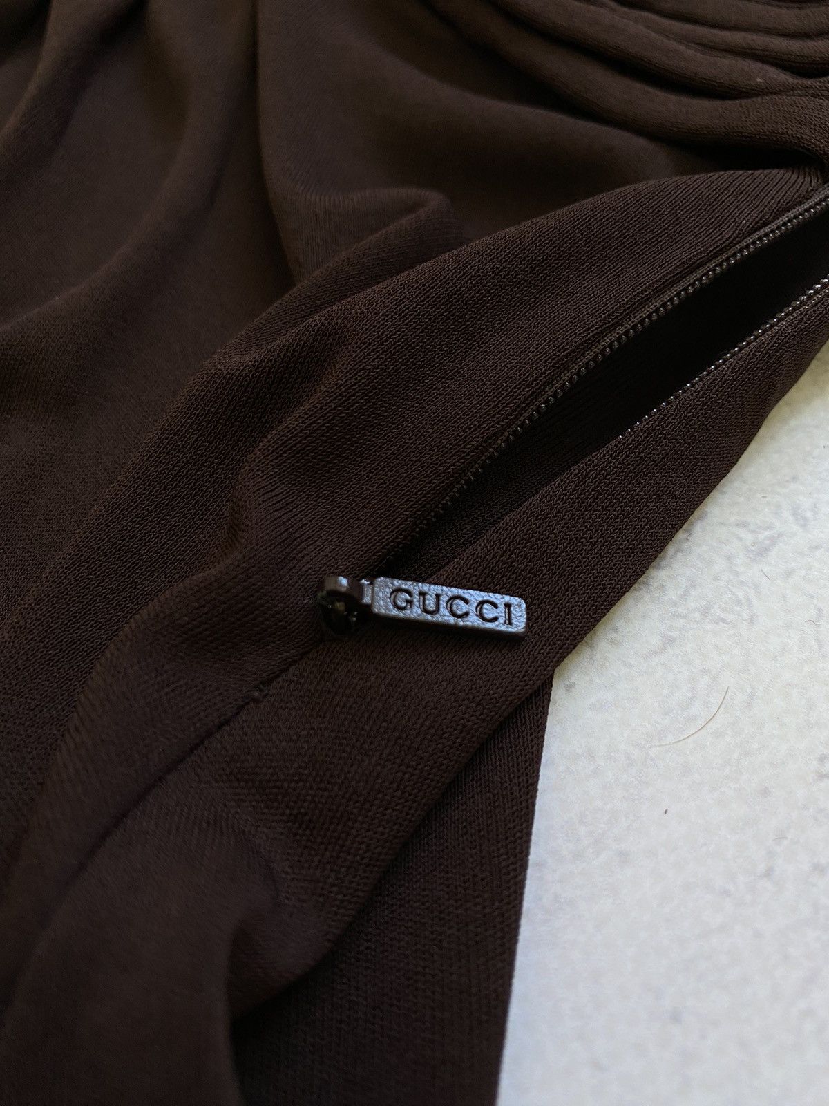 Gucci Gucci Womens Chocolate Brown V Neck Knee Length Dress Size M Size M / US 6-8 / IT 42-44 - 16 Thumbnail