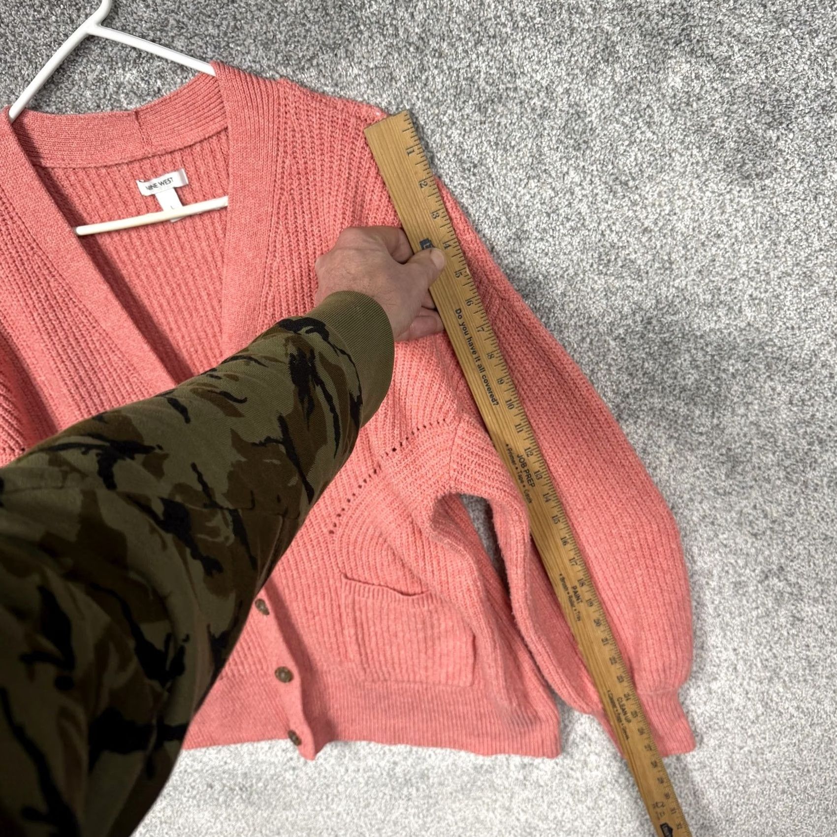 Nine West Nine West Cardigan Shirt Womens Large Pink Button Front V-Neck Balloon Sleeve Preppy Cozy Casual Size L / US 10 / IT 46 - 3 Thumbnail