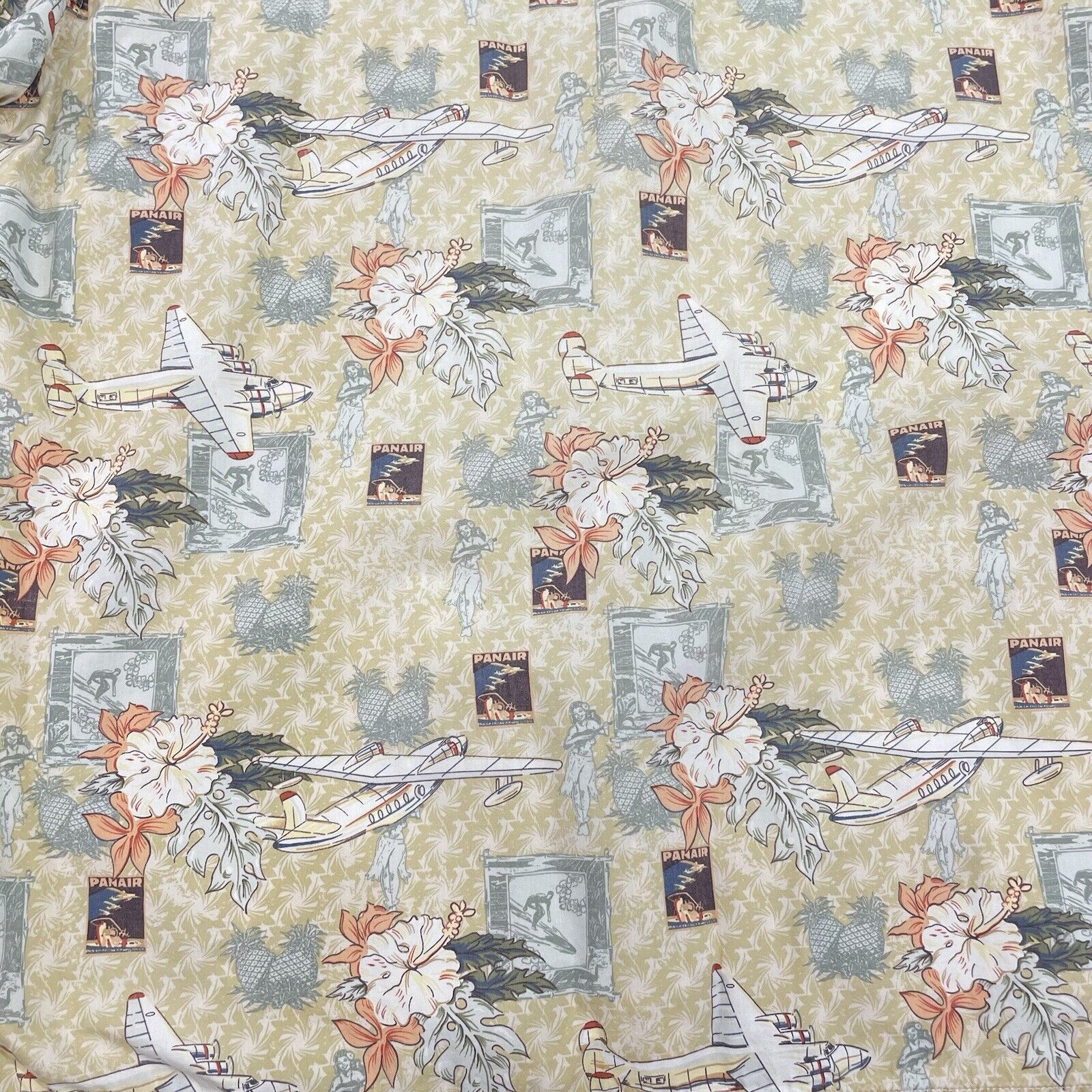 Ocean Pacific OP Ocean Pacific PanAir Airplane Hula Girl Hawaiian Shirt Size US L / EU 52-54 / 3 - 8 Thumbnail