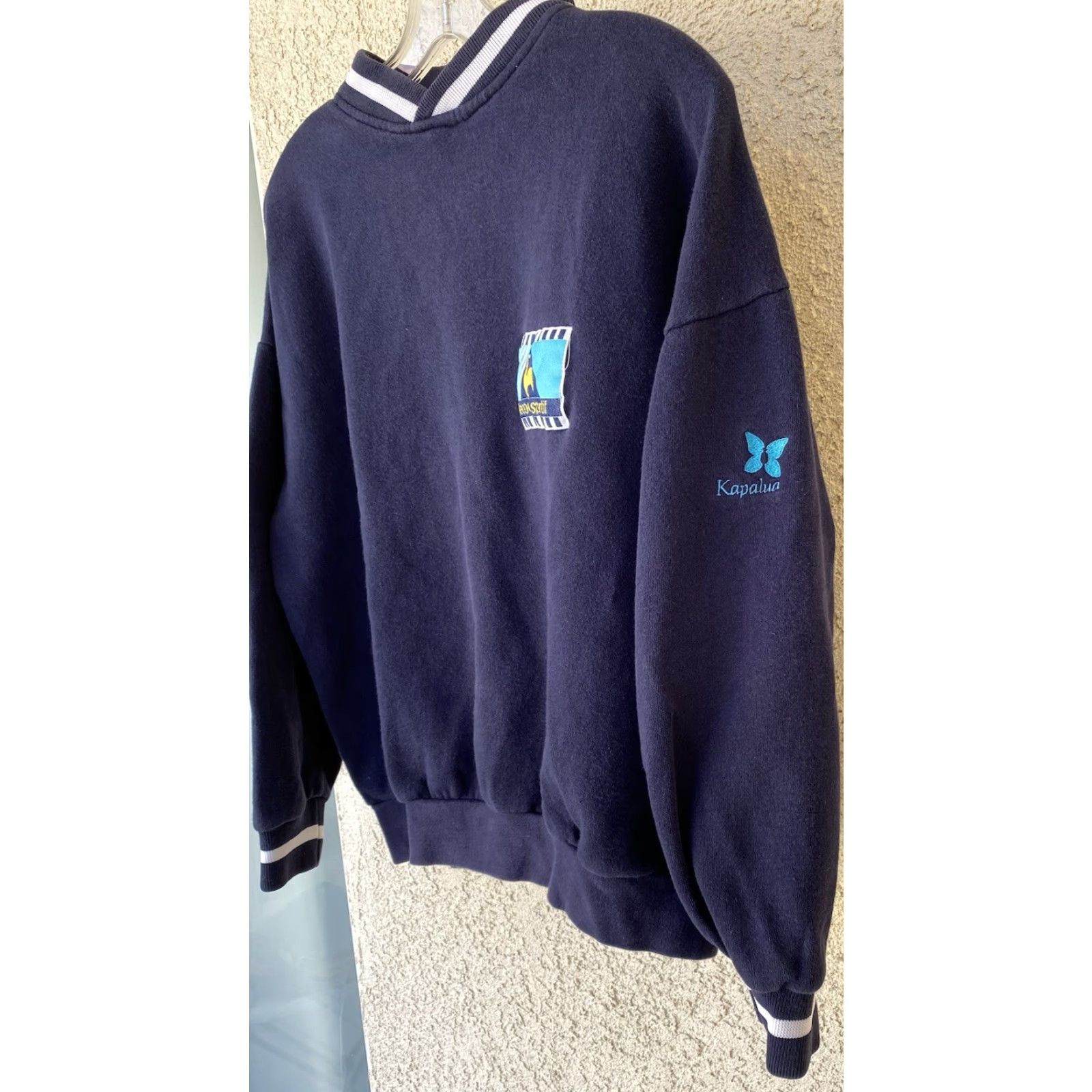 Le Coq Sportif VINTAGE Le Coq Sportif Sweatshirt M 80s 90s V Neck Kapalua Butterly Logo Hawaii Size US M / EU 48-50 / 2 - 3 Thumbnail