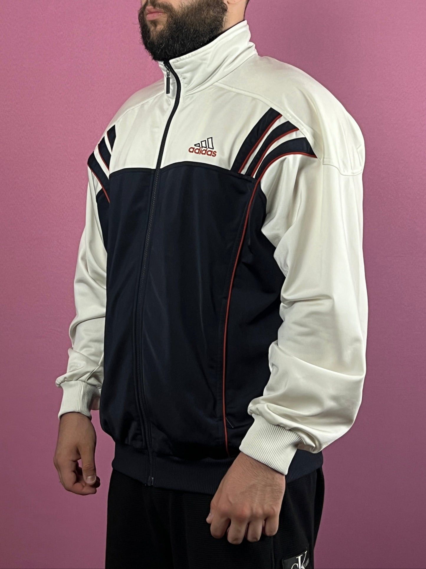Adidas × Vintage 90s Adidas Back Logo Vintage Men's Track Jacket - XL Size US XL / EU 56 / 4 - 1 Thumbnail