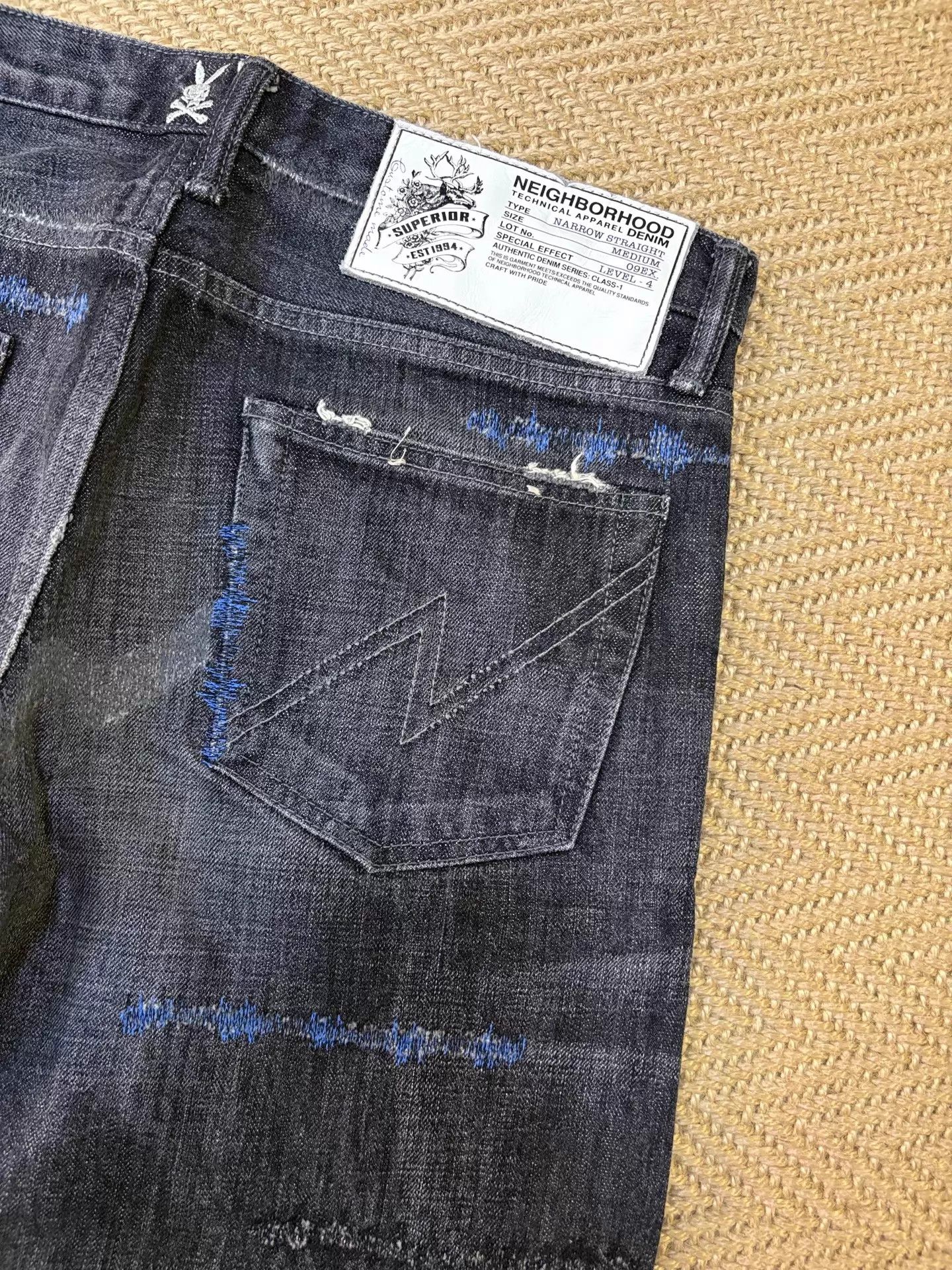 Neighborhood NBHD 09 Narrow M Black Anchor Washed Cut Jeans Near New Size US 32 / EU 48 - 6 Thumbnail