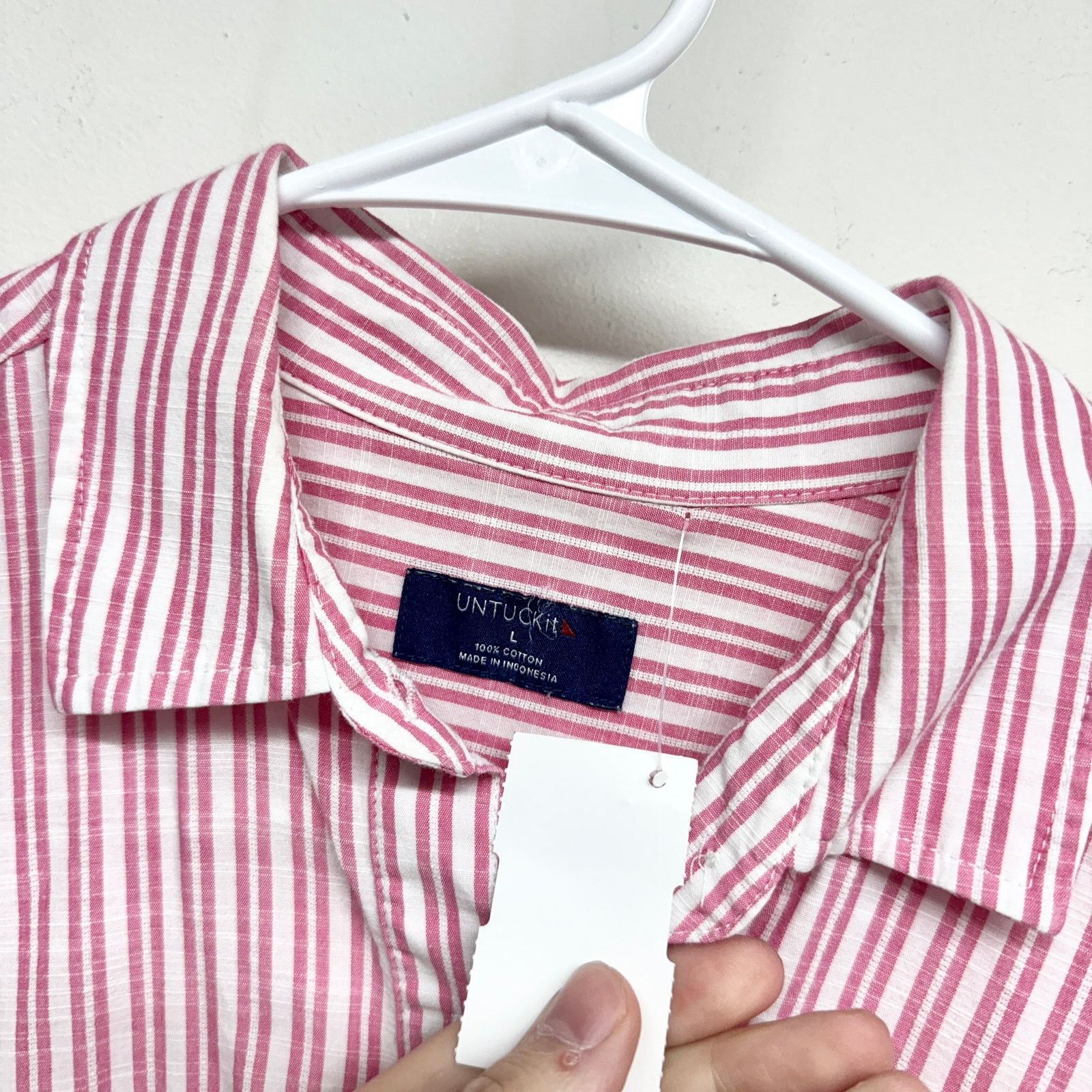 UNTUCKit Untuckit popover blouse collared long sleeve stripe size L Size L / US 10 / IT 46 - 2 Thumbnail