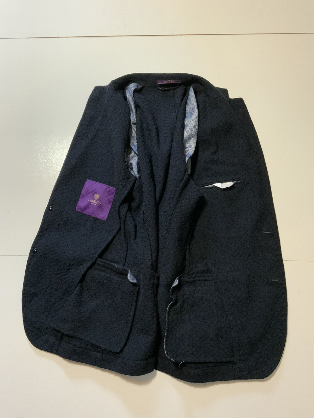 Liberty London Liberty Of London Made Italy Woven Two Button Blazer Jacket Size 48R - 3 Thumbnail