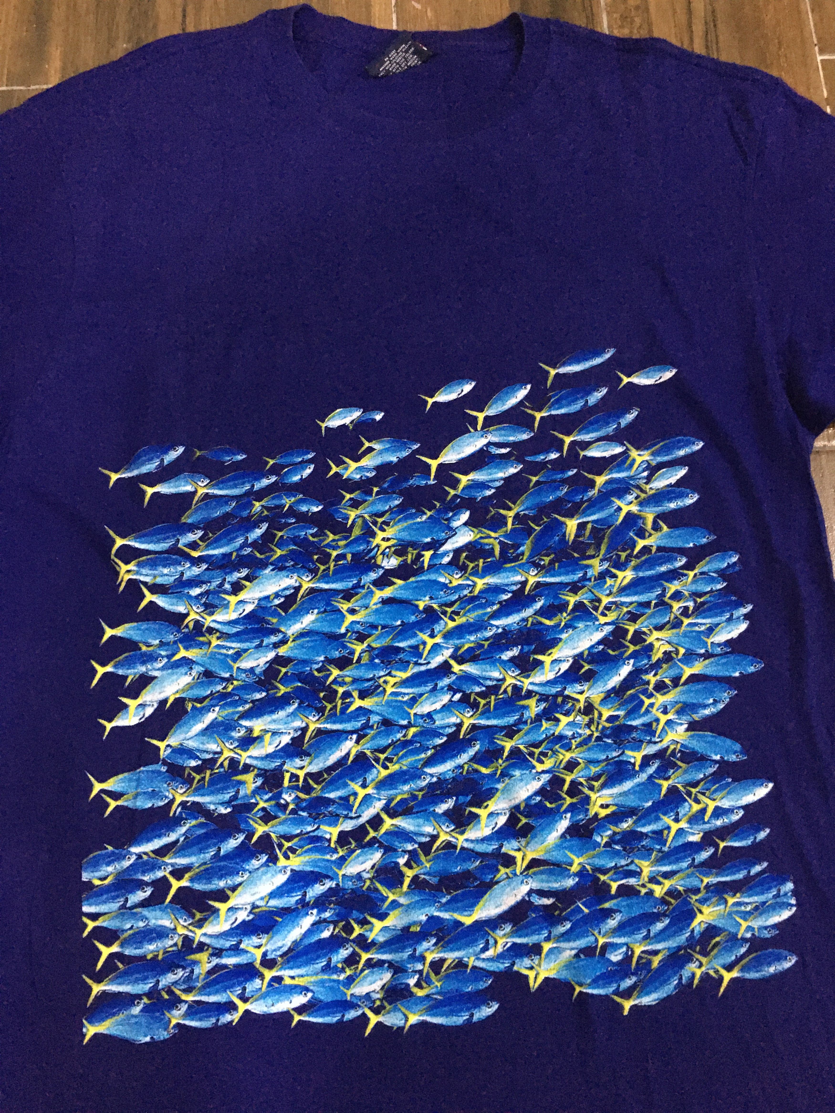 Vintage Polo Sport Fish Printed Single Sitch T Shirt