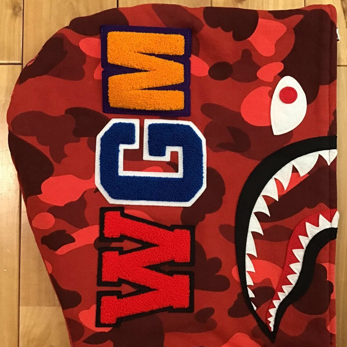 Bape BAPE Red x Red camo shark full zip hoodie a bathing ape Size US M / EU 48-50 / 2 - 4 Thumbnail