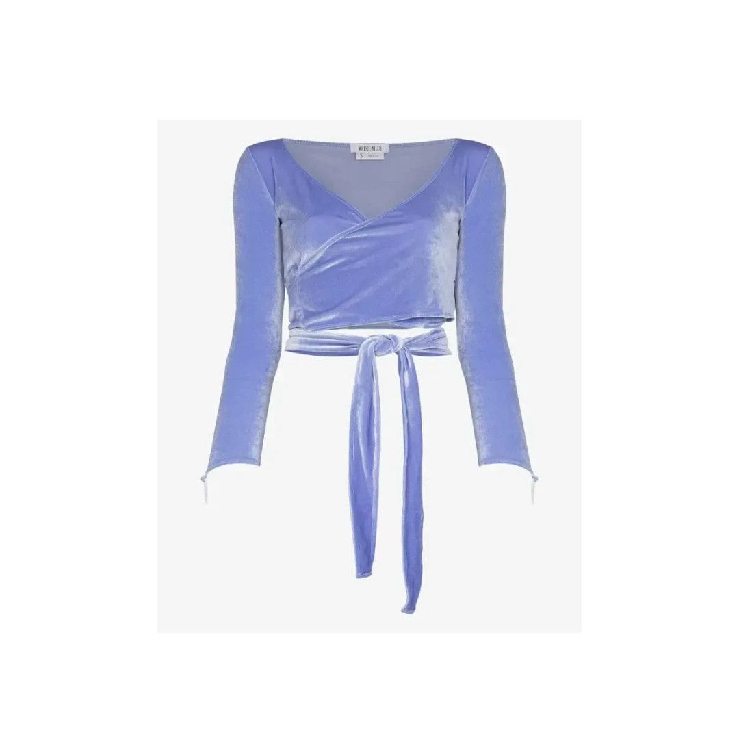 o1mle0425 Dramady Wrap Around Top Blue