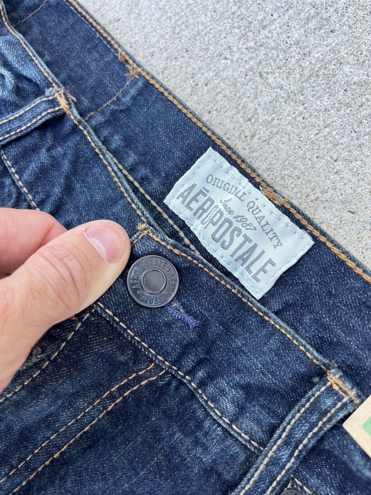 Aeropostale × JNCO × Vintage NEW Crazy Aeropostale Essex Straight Jeans Size US 36 / EU 52 - 6 Thumbnail