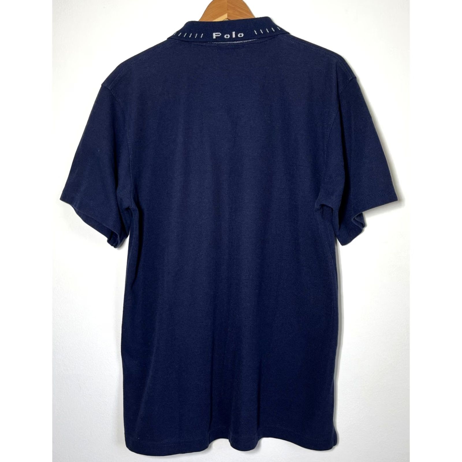 Polo Ralph Lauren Polo Ralph Lauren Polo Shirt Mens Vintage 90s V-Neck Navy XL 100% Cotton Short Sleeve Logo Pullover Made in USA Size US XL / EU 56 / 4 - 2 Thumbnail