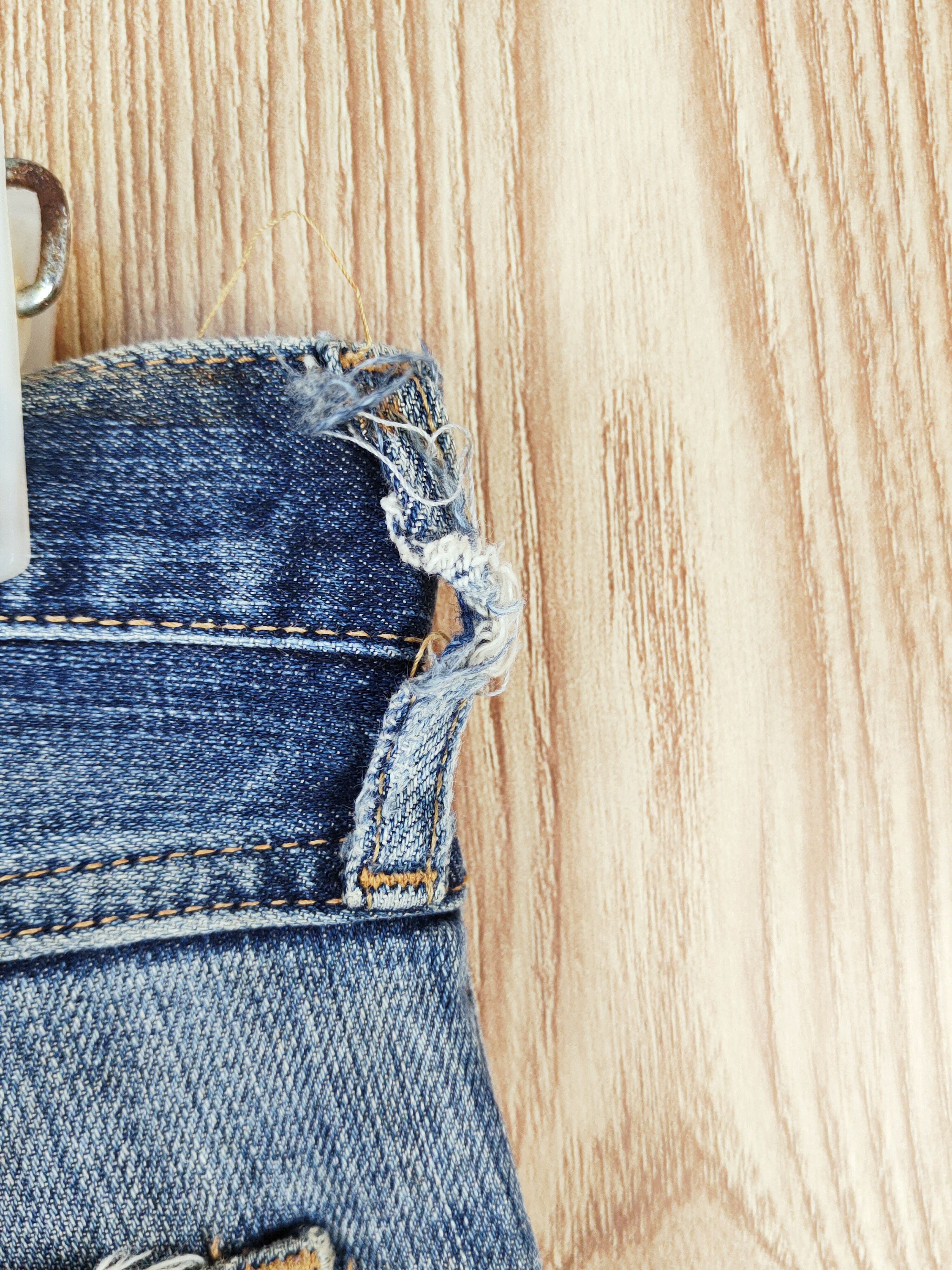 Japanese Brand Wrangler Dark Blue Distressed Ripped denim Jeans #W501 Size US 31 - 7 Thumbnail