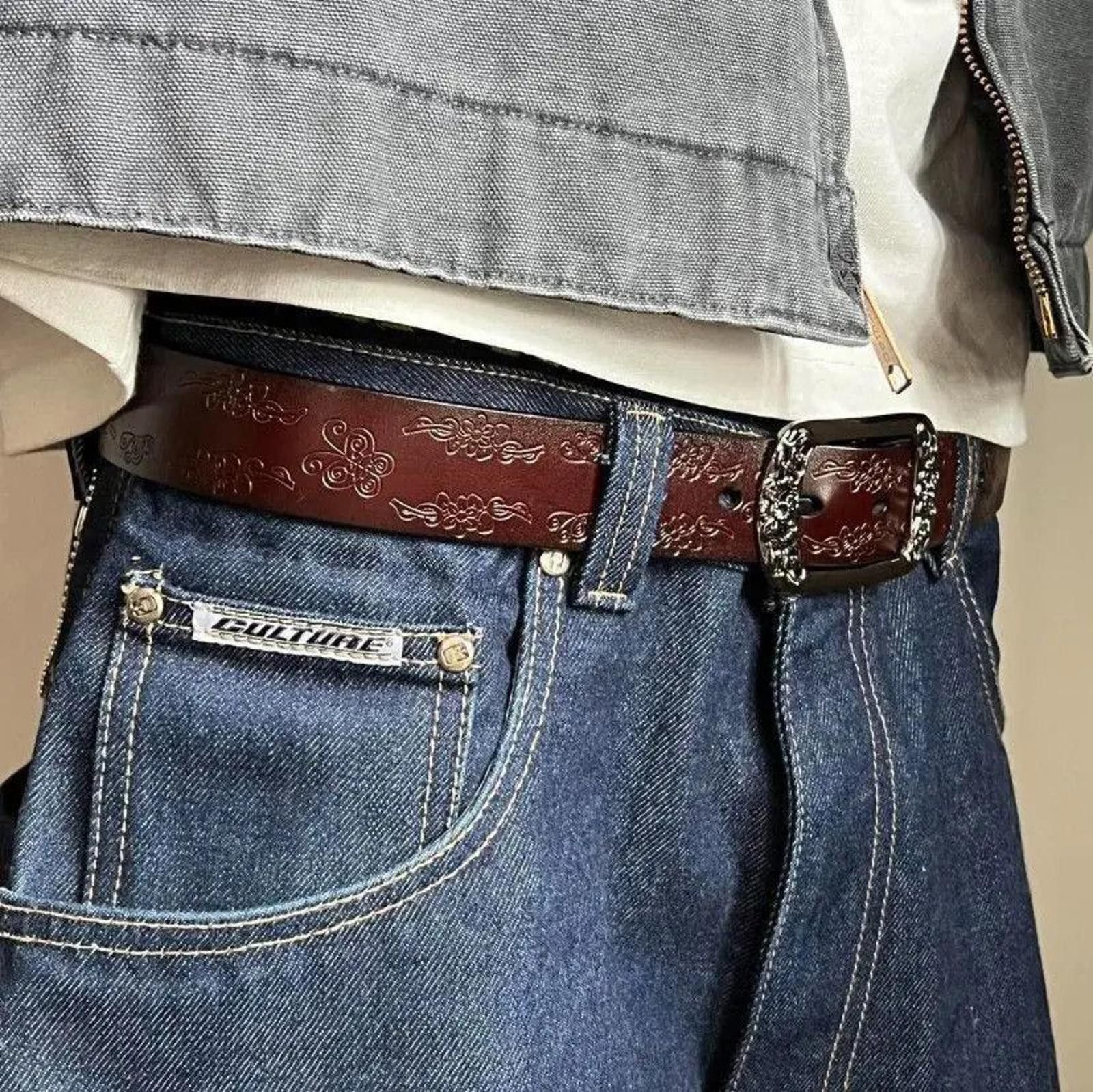 Other Stylish Leather Belt with Decorative Buckle Size ONE SIZE - 4 Thumbnail