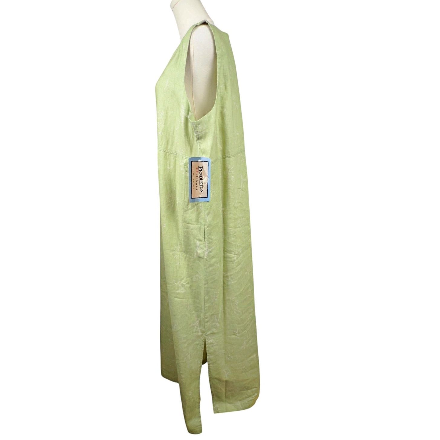 Pendleton 100% Linen XL Sage Green Floral Maxi Jumper Dress -  www.disolcolor.com