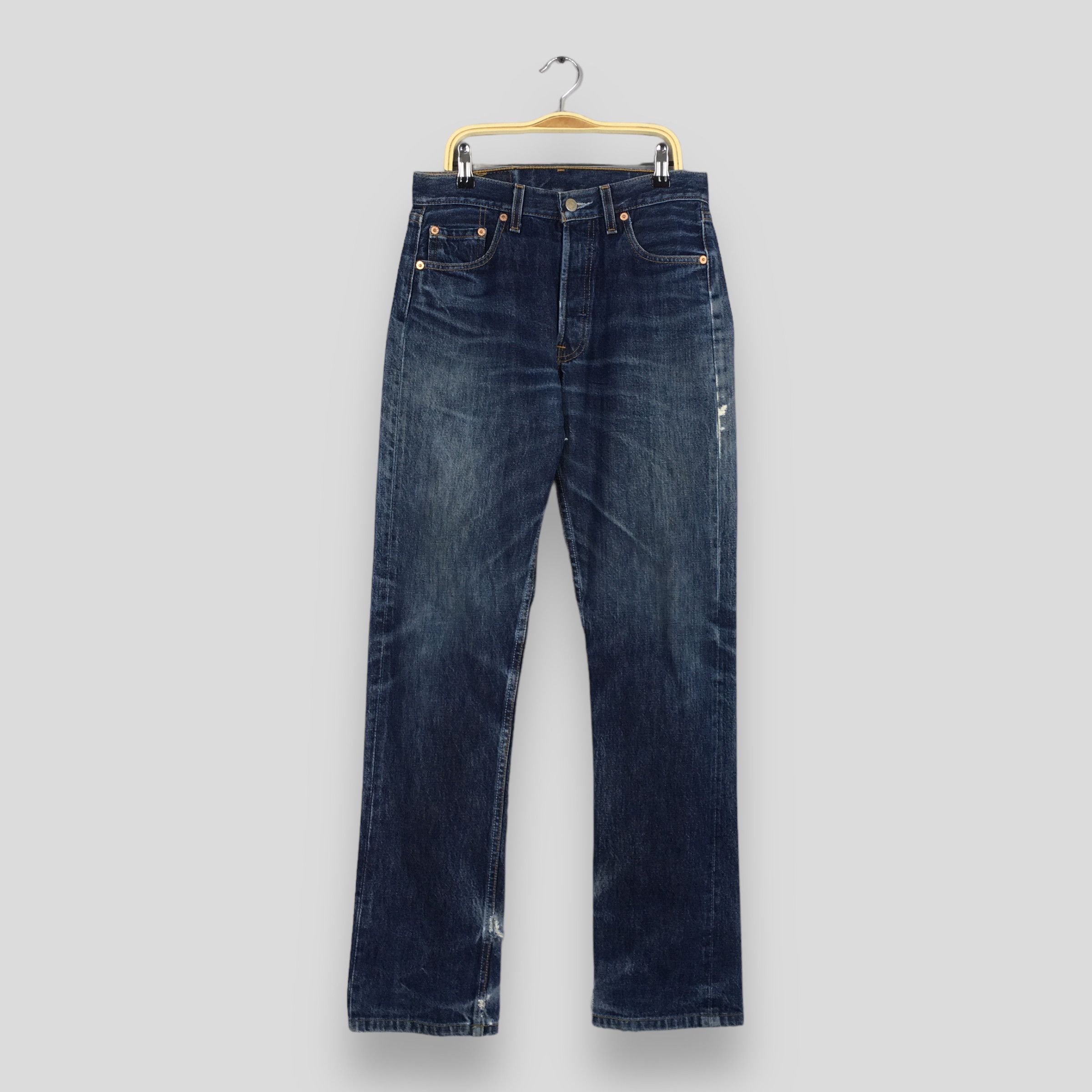 image of Size 28X31.5 Vintage 90's Levi's 501 Faded Blue Jeans, Men's