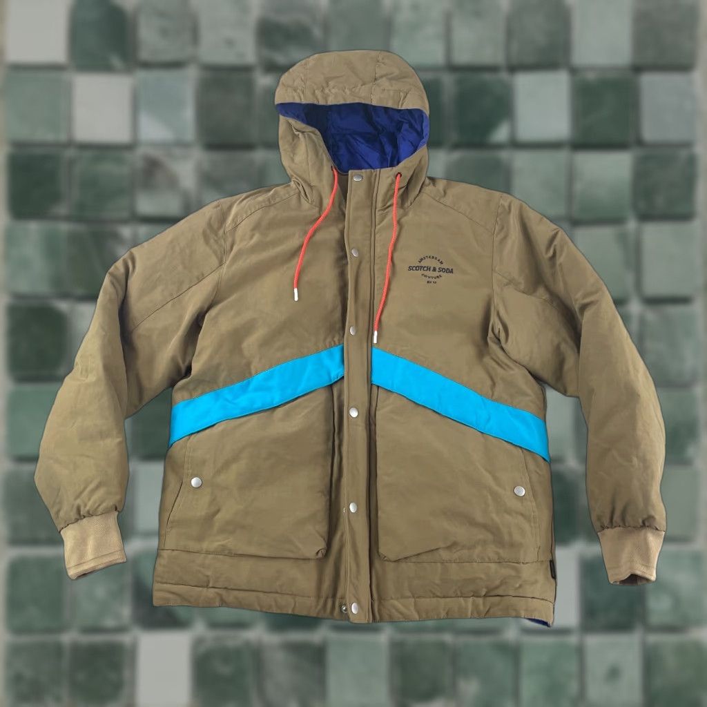 Scotch & Soda SCOTCH & SODA K22 Parka Jacket Mens L Beige Full Zip Hooded Insulated Water Wind Resistant Nylon Canvas - 62 chars Size US L / EU 52-54 / 3 - 1 Thumbnail