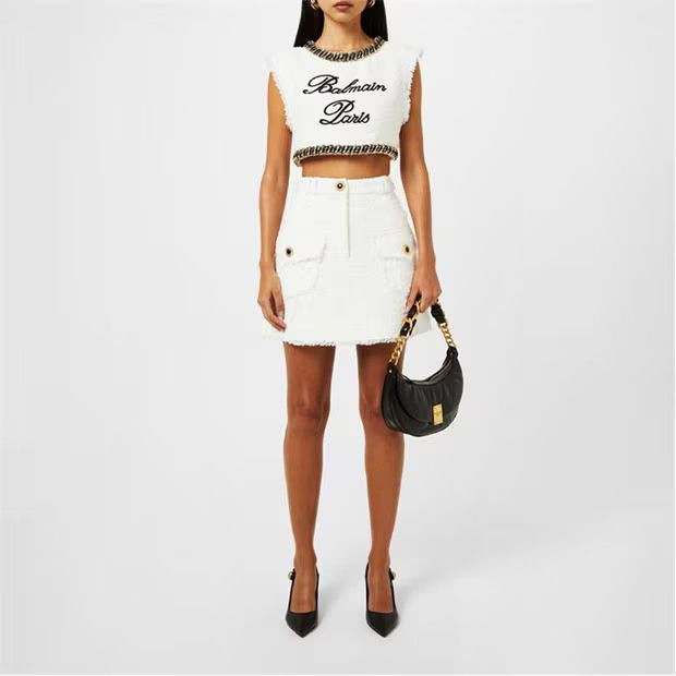 Balmain o1g2r1mq0924 Crop Top in Multicolor Size M / US 6-8 / IT 42-44 - 6 Thumbnail