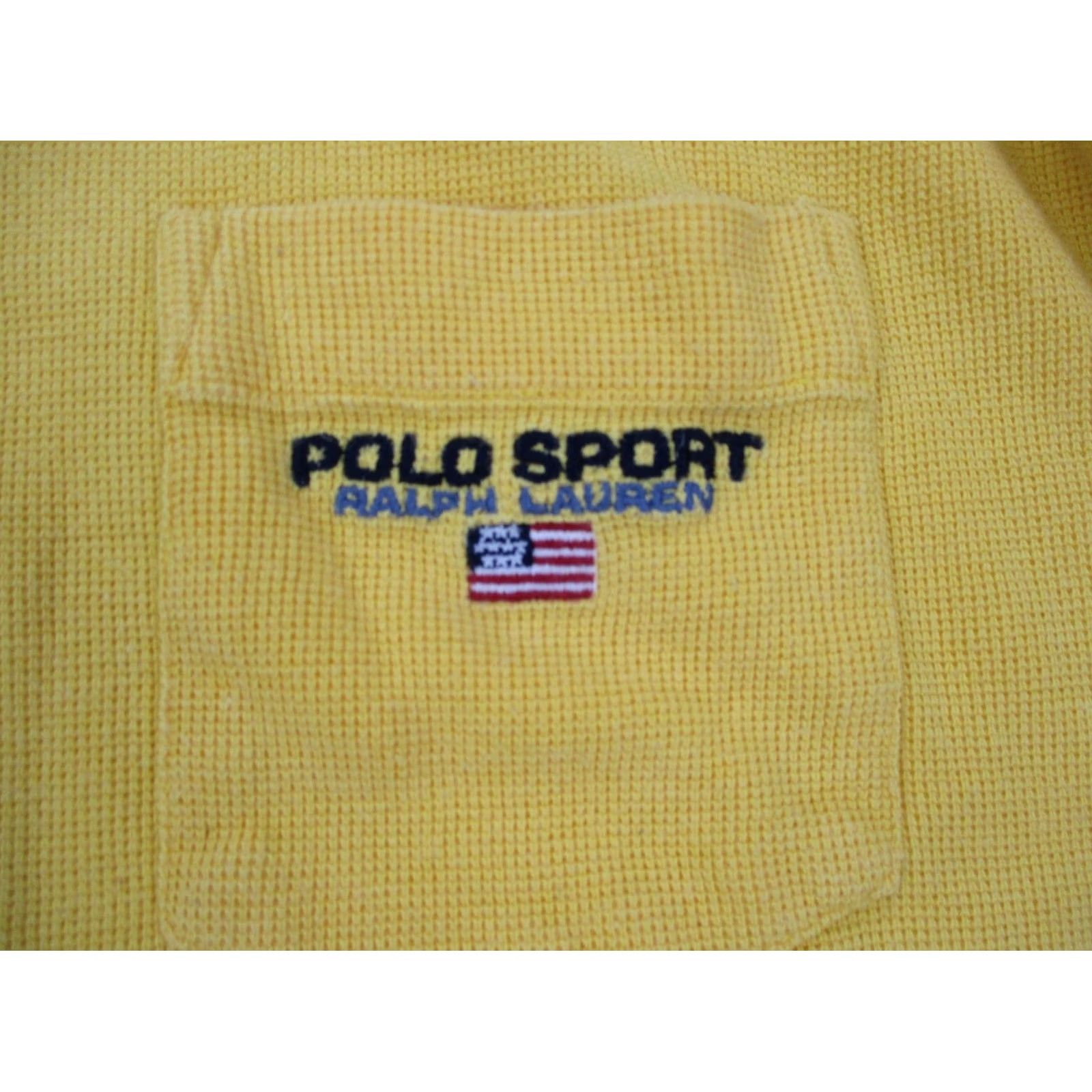 Vintage Vintage Polo Ralph Lauren Shirt Polo Mens XL Yellow Cotton Knit Logo 90s USA Classic Stretch Polo Sport Colar Spread Button Casual Size US XL / EU 56 / 4 - 6 Thumbnail