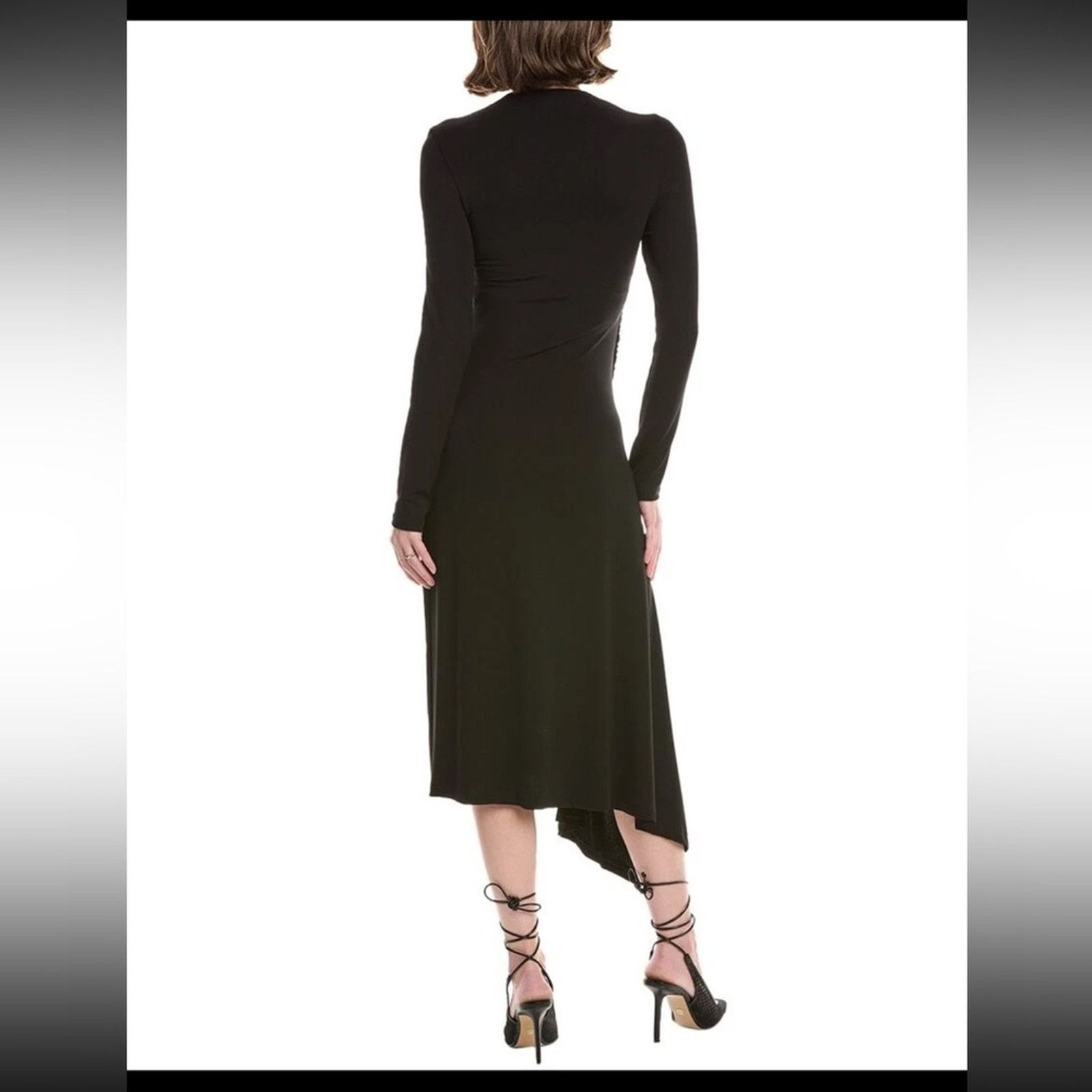 Enza Costa NEW Enza Costa $395 Black Matte Jersey Slash Dress size XS Size XS / US 0-2 / IT 36-38 - 2 Thumbnail