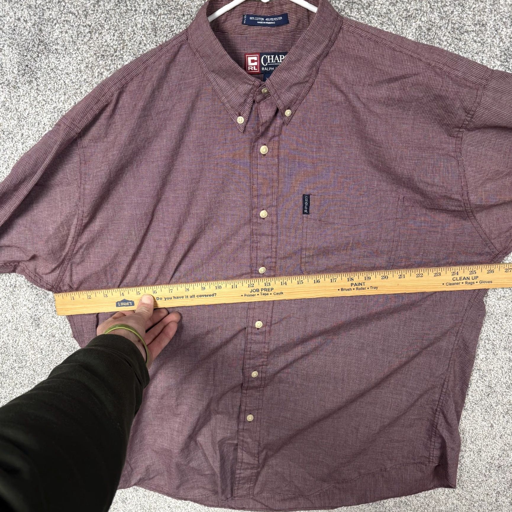 Chaps Chaps Ralph Lauren Shirt Mens XL Maroon Check Button-Down Long Sleeve Casual Size US XL / EU 56 / 4 - 5 Thumbnail