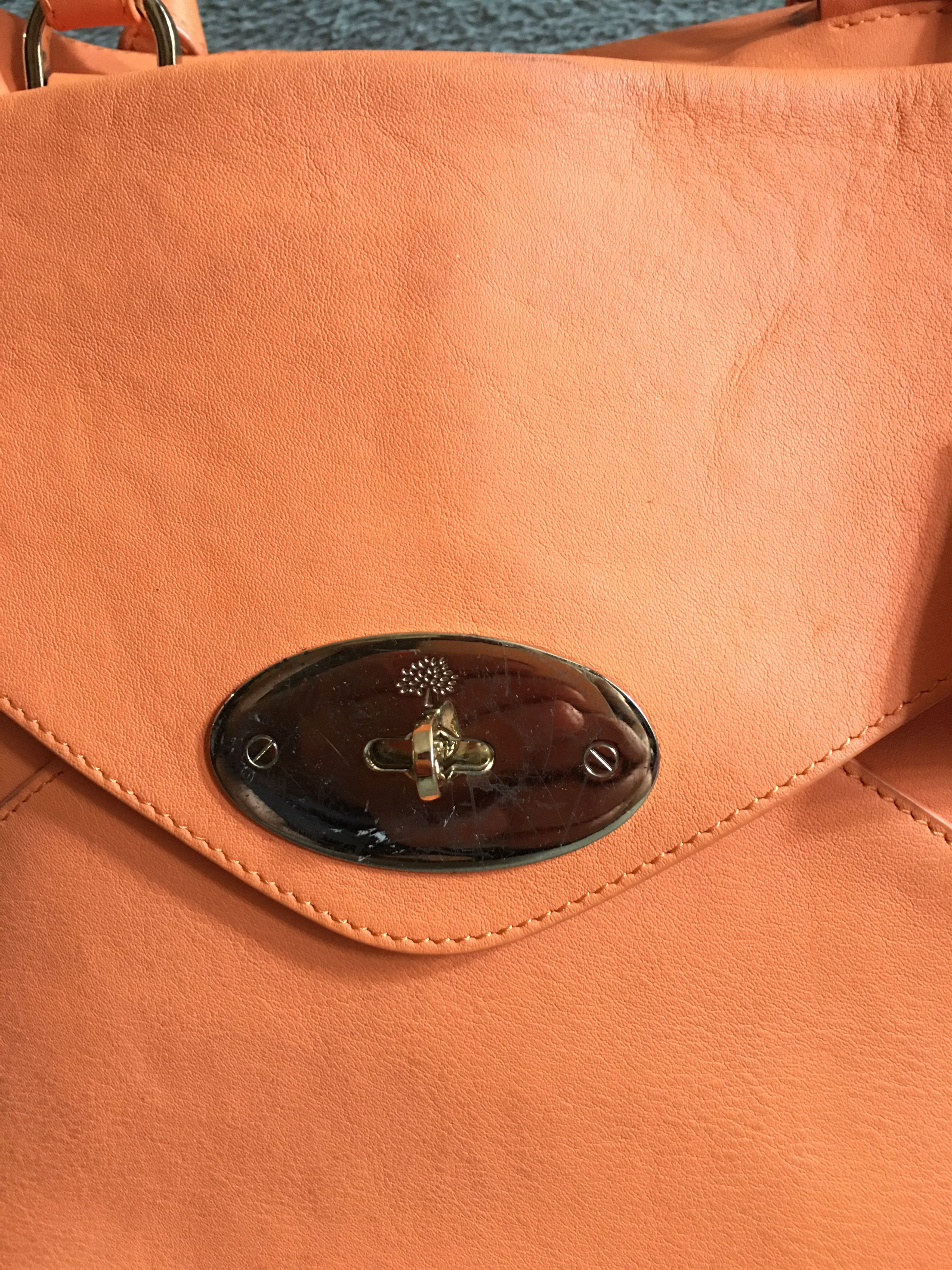 Mulberry Mulberry Willow Leather Tote Bag Orange Handbag Size ONE SIZE - 6 Thumbnail