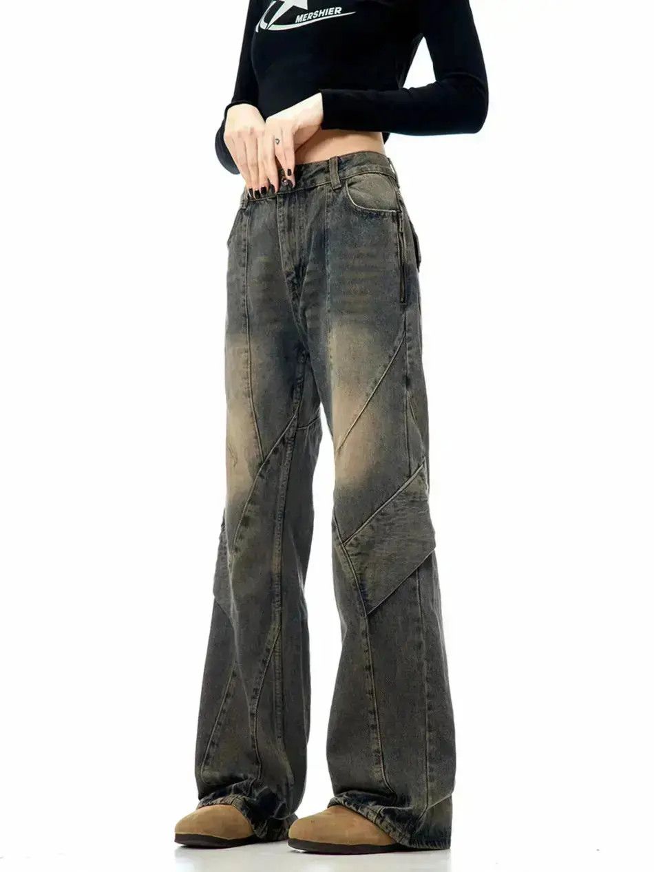 Japanese Brand Retro loose fitting straight leg micro flared jeans Size US 32 / EU 48 - 2 Thumbnail