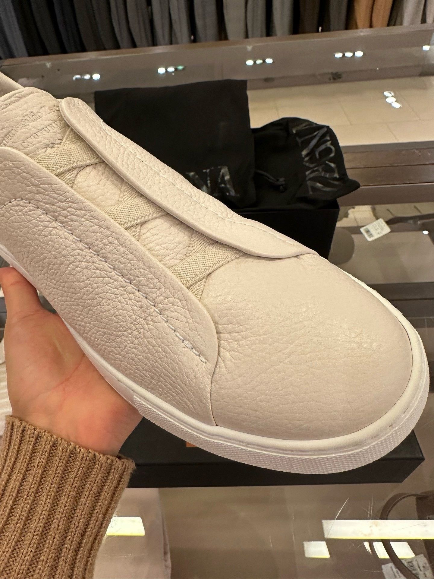 Ermenegildo Zegna Zegna Men's White Leather Sneakers Size US 6 / EU 39 - 4 Thumbnail