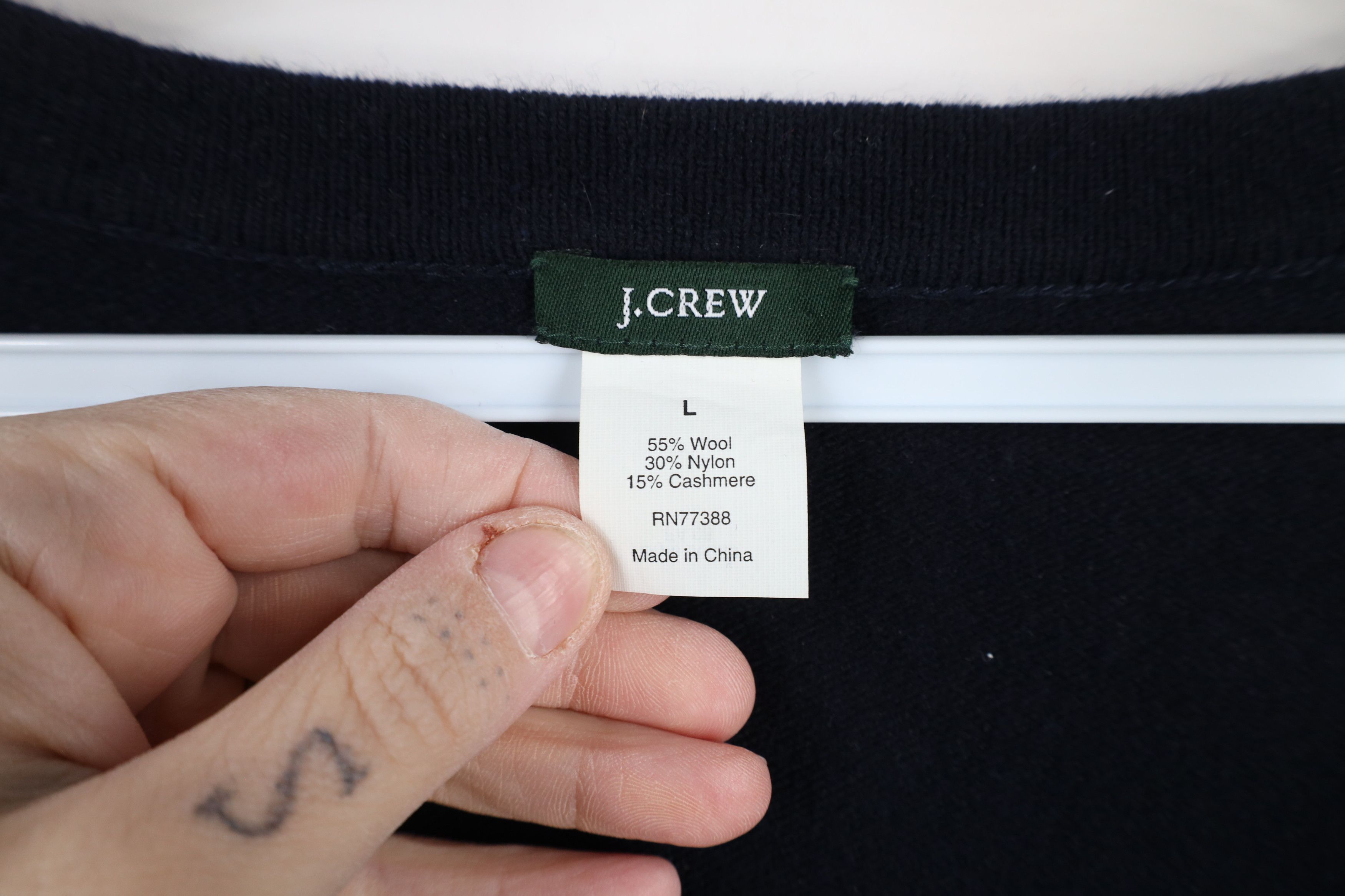 J.Crew × Vintage Vintage J Crew Cashmere Knit Tie Front Cardigan Sweater Navy Size L / US 10 / IT 46 - 7 Thumbnail