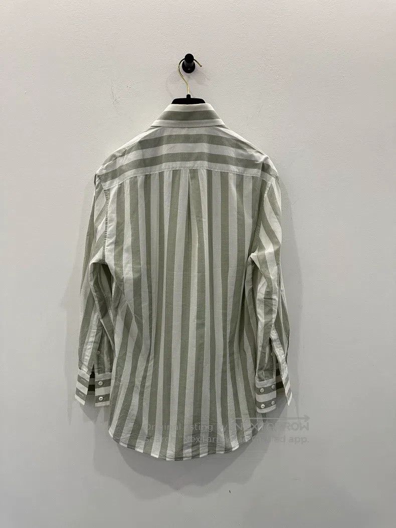 Brunello Cucinelli Brunello Cucinelli Gray and white vertical striped shirt Size US S / EU 44-46 / 1 - 2 Thumbnail