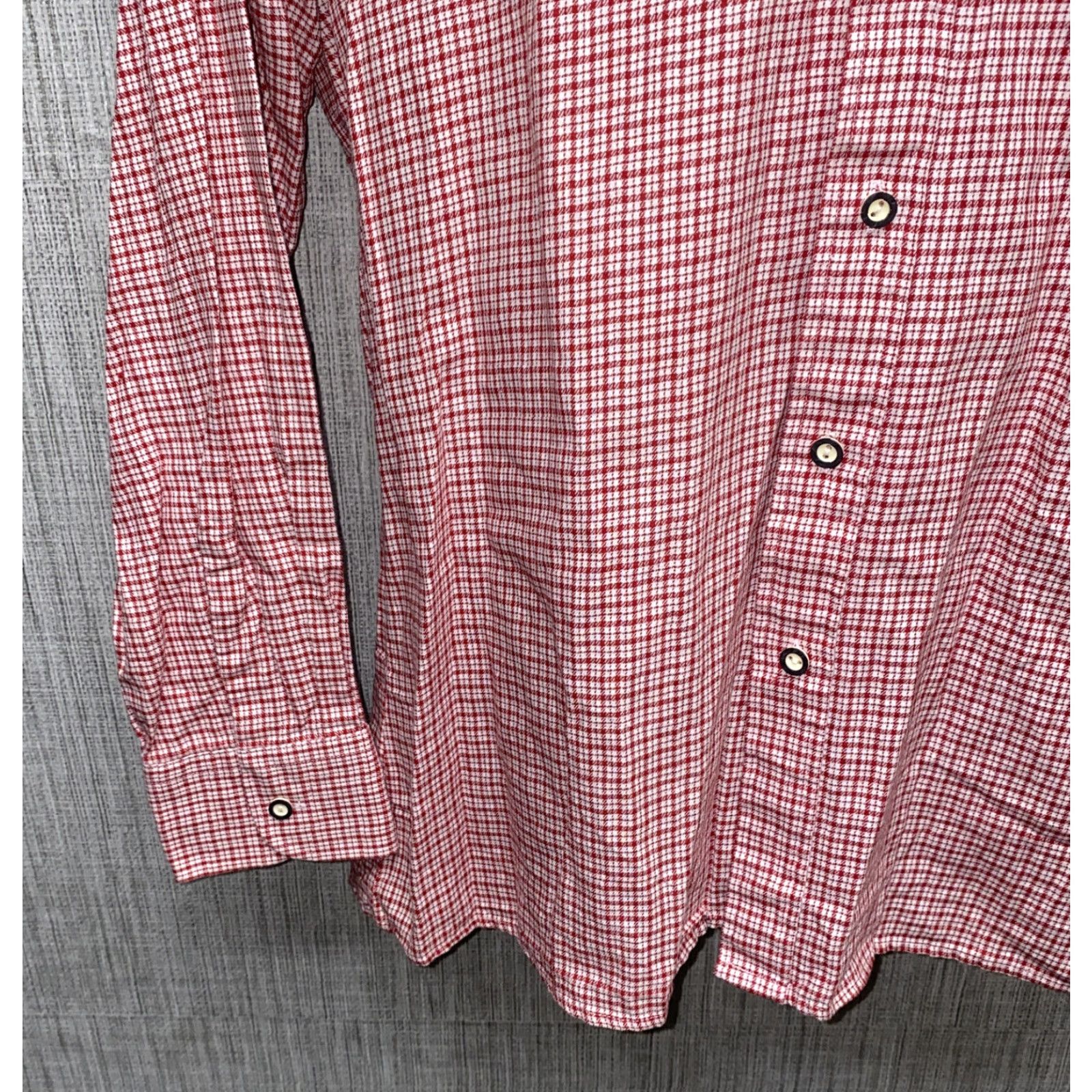 Vintage Hammerschmid Shirt Mens Red/White Checkered Long Sleeve Button Front Sz 40/M Size US L / EU 52-54 / 3 - 4 Thumbnail