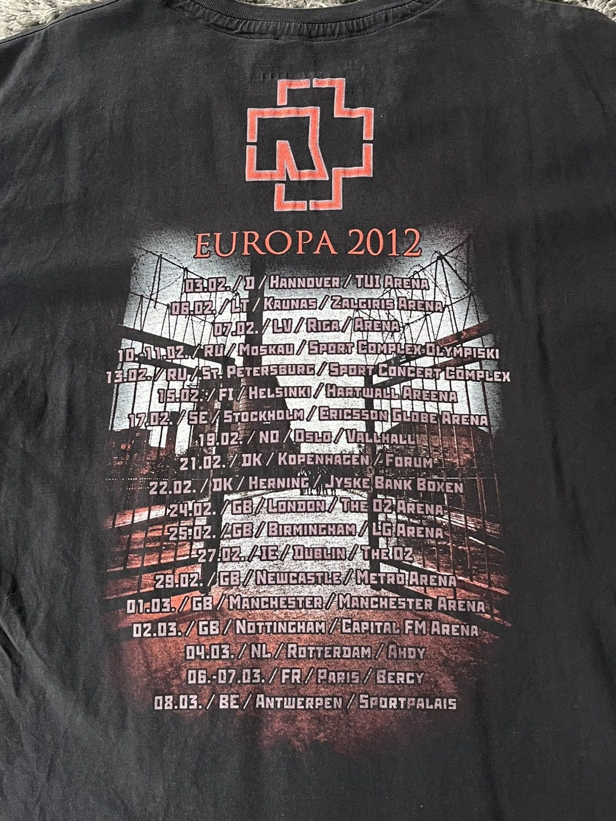 Vintage Vintage T-shirt Rammstein Europe Tour 2012 MADE IN GERMANY Size US XL / EU 56 / 4 - 8 Thumbnail