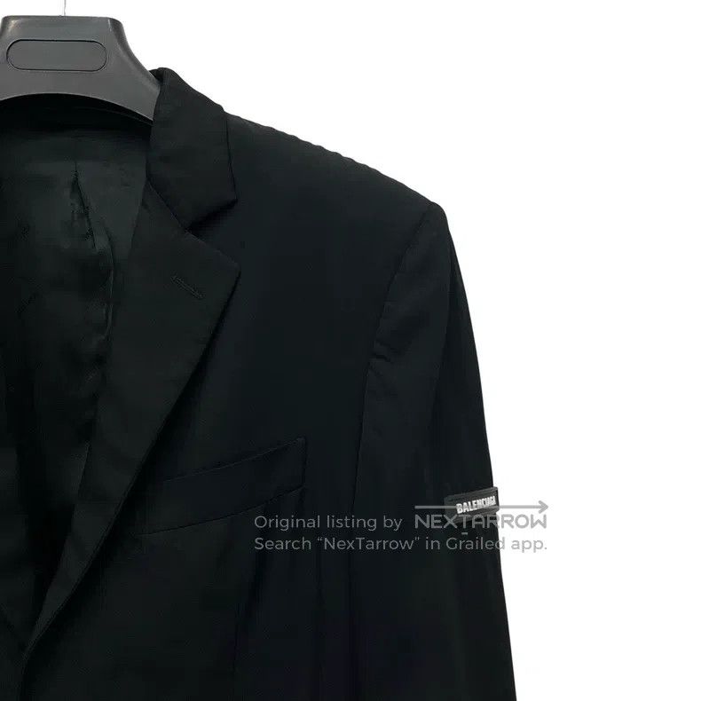 Balenciaga Balenciaga Black Sleeve Logo Blazer Size XXS / US 00 / IT 34 - 3 Thumbnail