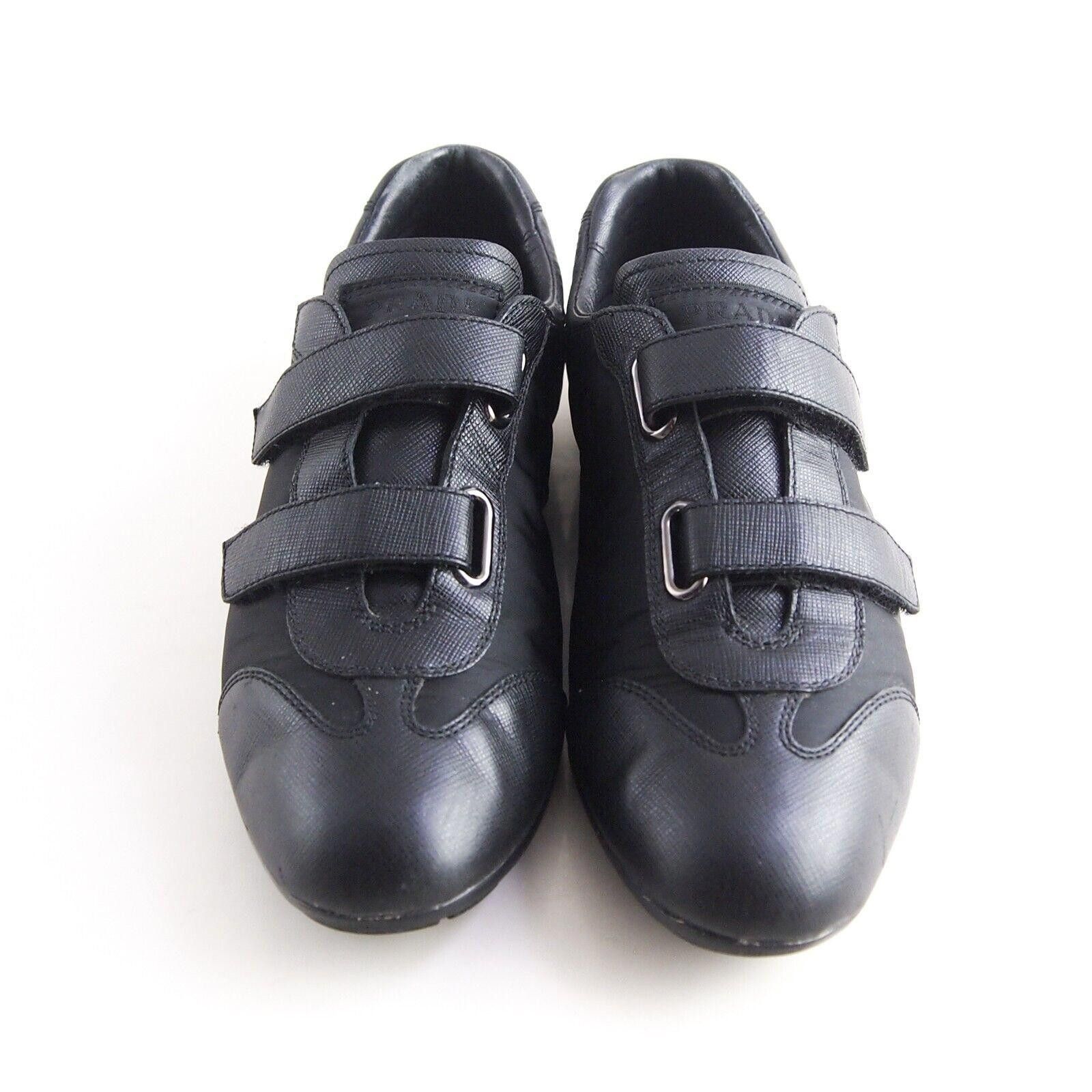 Prada Prada Sneakers Black Saffiano Leather Nylon EU 37 US 7 Size US 7 / IT 37 - 3 Thumbnail
