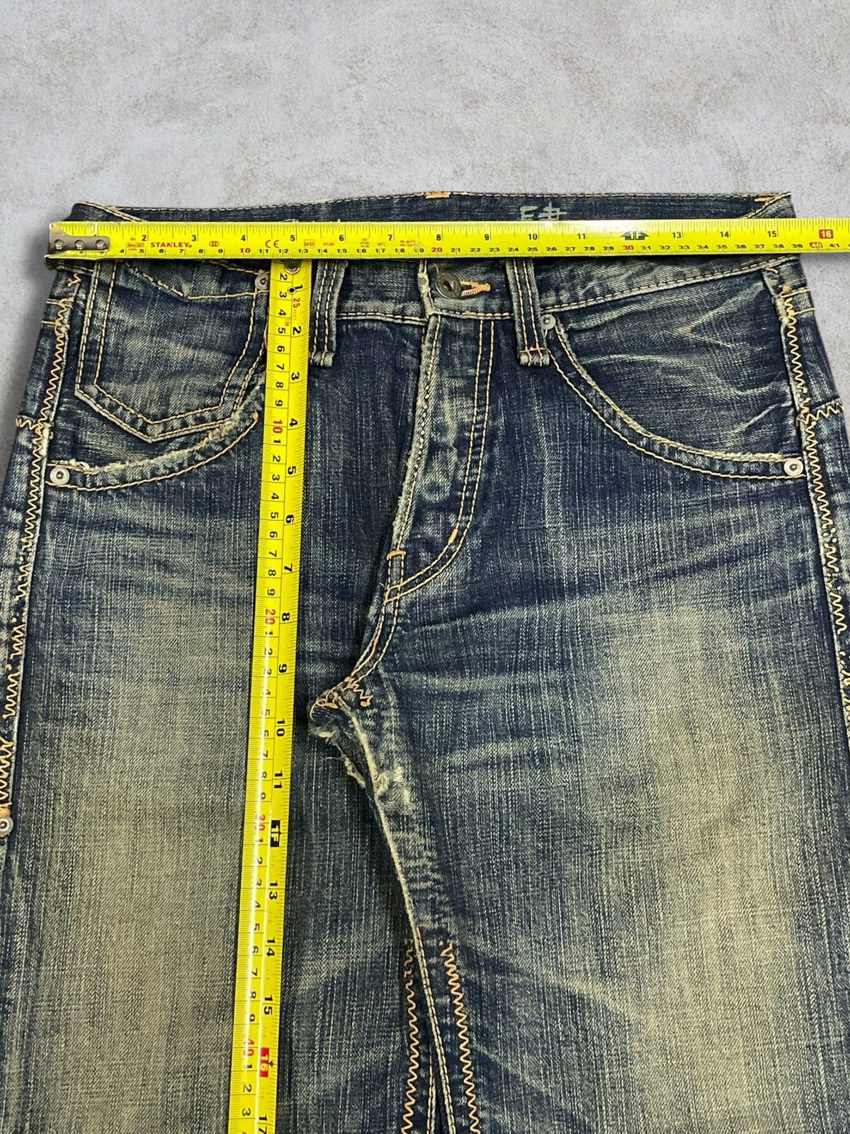GOSTAR DE FUGA Keiji Itakura Japan Denim Mud Wash Button-Fly Frayed Jeans Size US 31 - 16 Thumbnail