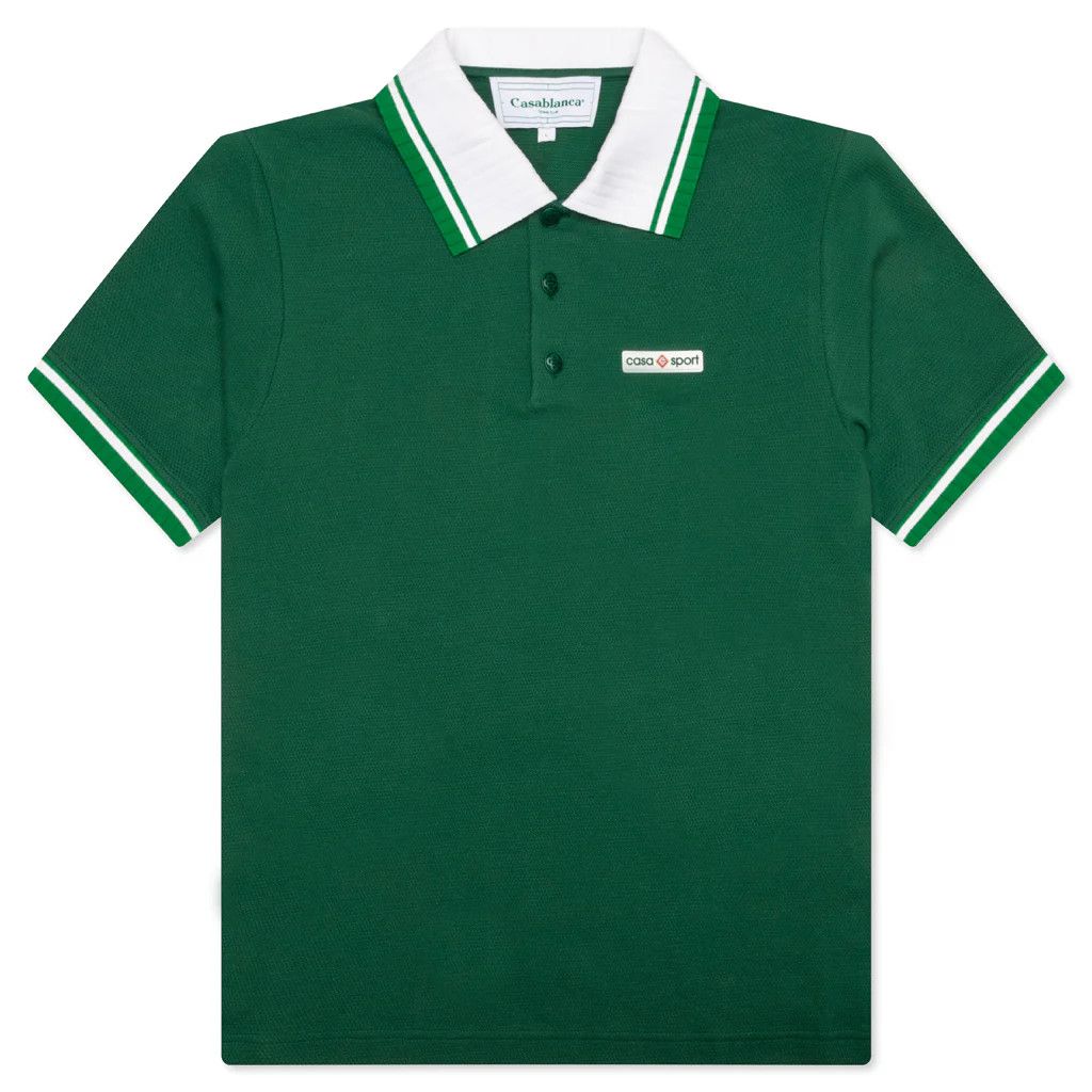 Casablanca o1mle0326 Textured Pique Polo Shirt in Evergreen Size US XXL / EU 58 / 5 - 1 Thumbnail
