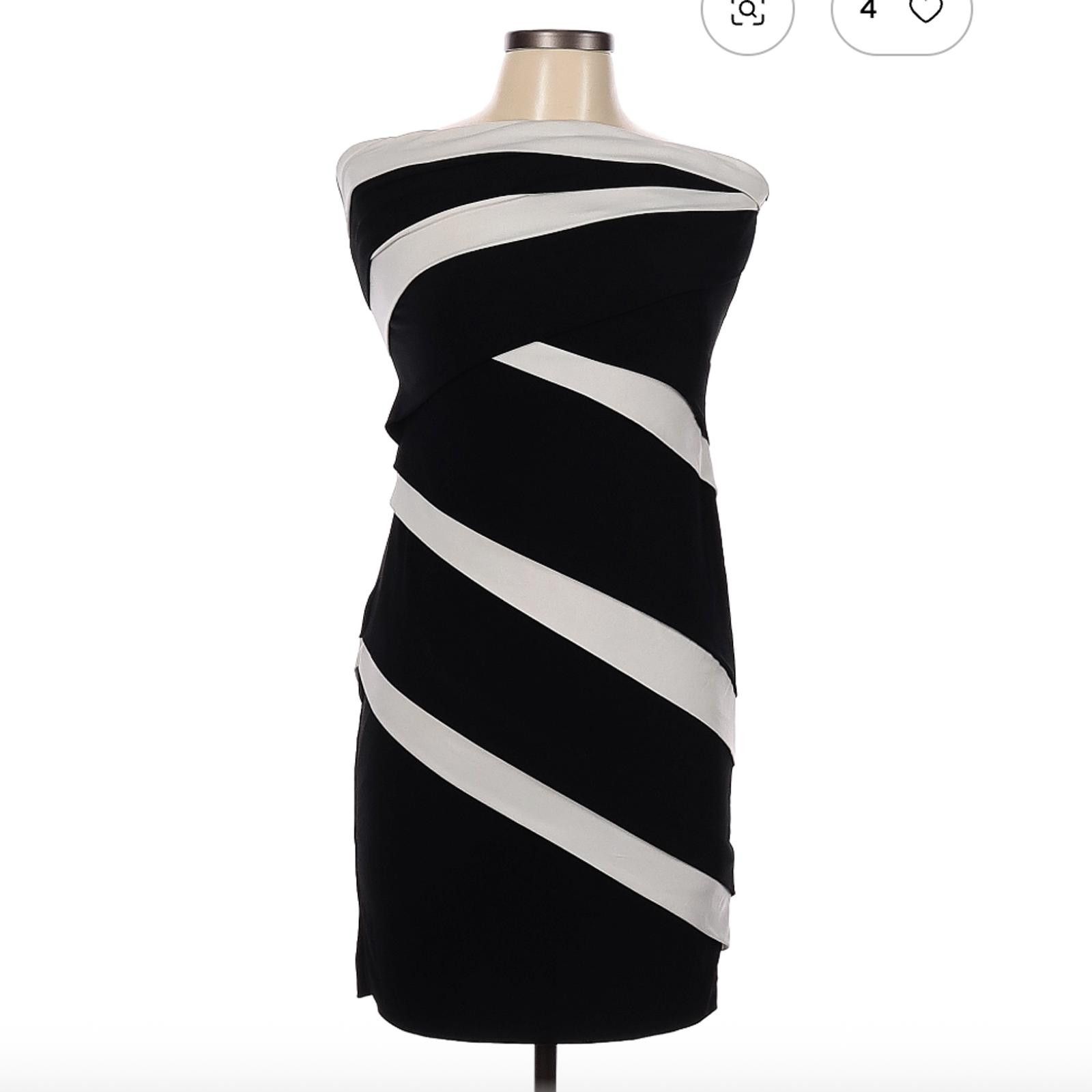 Other White House Black Market Black and White Strapless Casual 10 Size L / US 10 / IT 46 - 1 Thumbnail