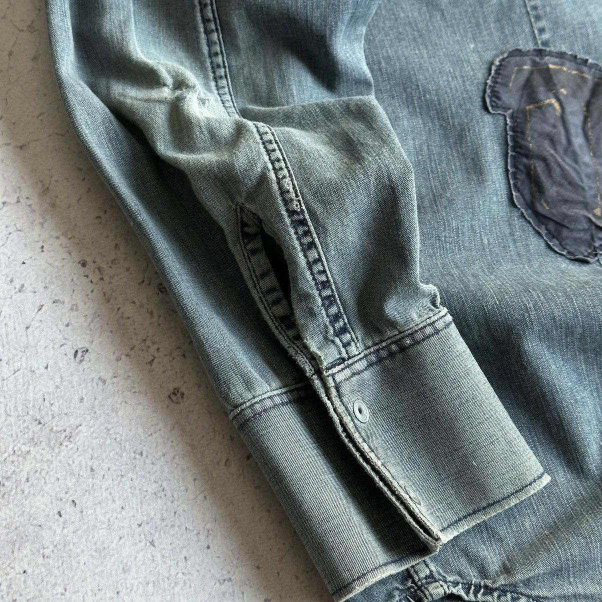 G-Star Vintage G-Star Raw Denim Big Logo Western Snap Button Shirt Size US XL / EU 56 / 4 - 15 Thumbnail