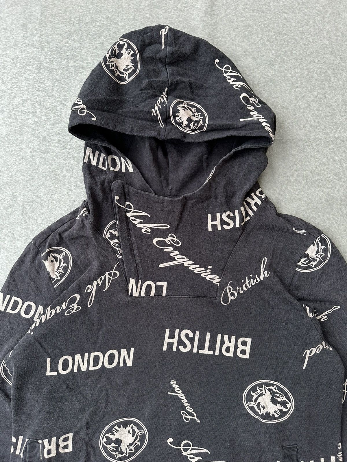 Hysteric Glamour × Le Grande Bleu (L.G.B.) × Yasuyuki Ishii ASK ENQUIRED POEM FADED BRITISH LONDON HOODIE LGB STYLE Size US L / EU 52-54 / 3 - 3 Thumbnail