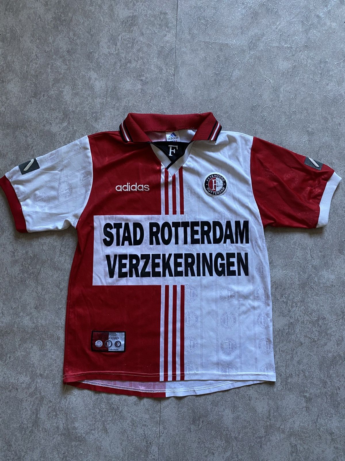 Adidas 1997/98 Feyenoord Rotterdam Home Adidas Jersey Made in UK Size US S / EU 44-46 / 1 - 3 Thumbnail