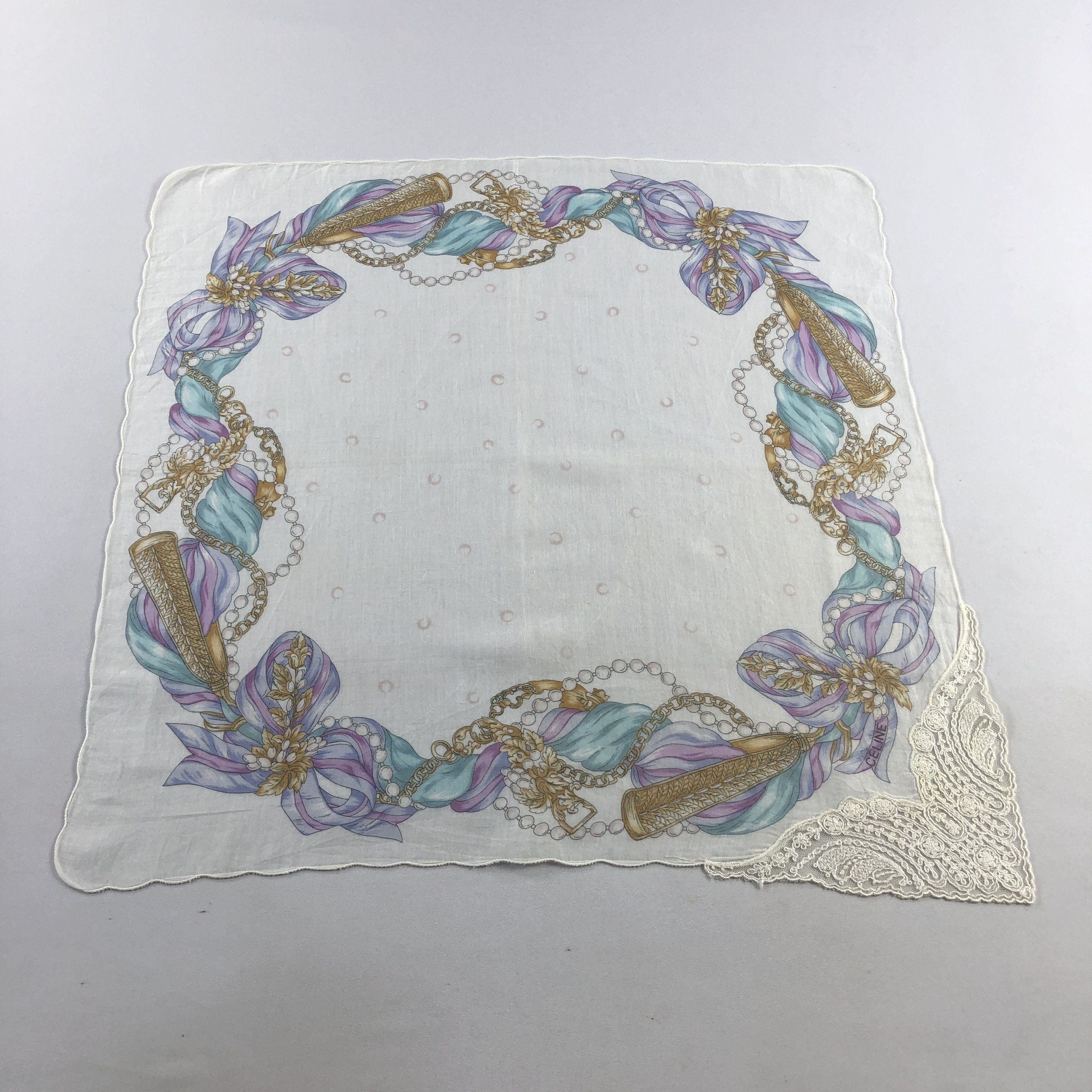 Vintage CeLIne Chains Handkerchief Neckerchief Bandana H2530 Size ONE SIZE - 1 Thumbnail
