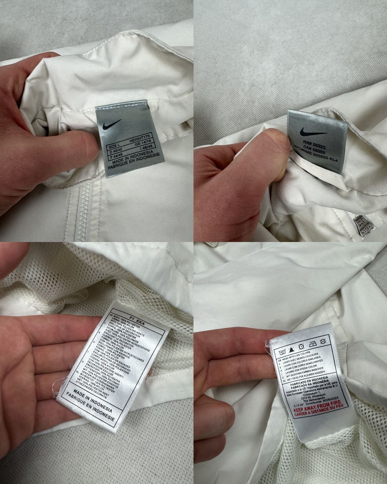 Nike × Vintage Vintage Nike Men's White Swoosh Full Zip Track Jacket Large Size US L / EU 52-54 / 3 - 3 Thumbnail