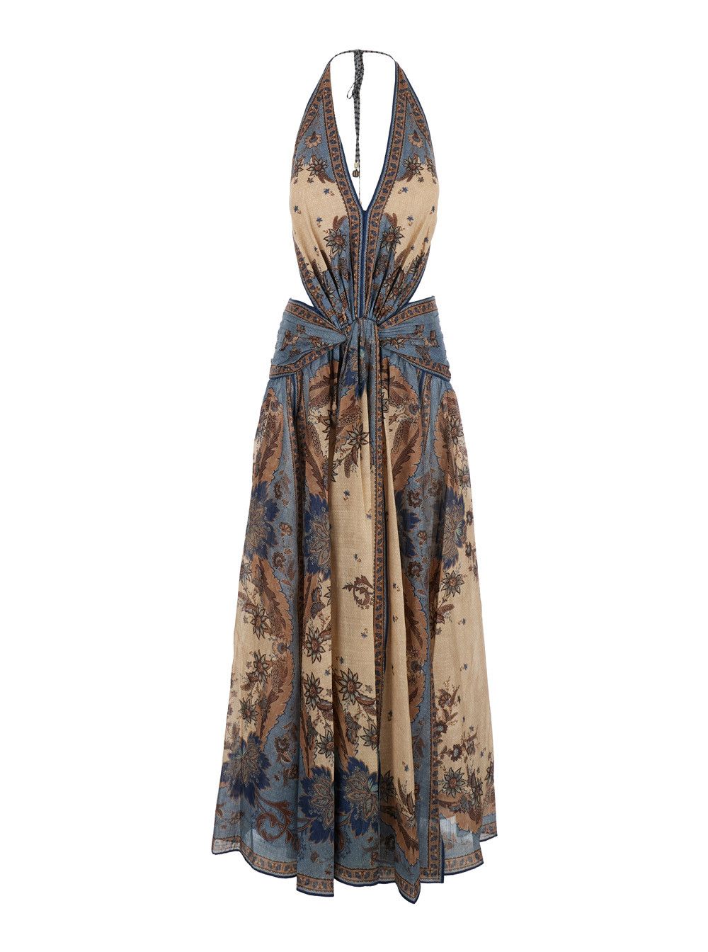 Zimmermann 'Ascension' Multicolor Sleeveless Long Dress with Halterneck and All-Over Print in Cotton Woman Size S / US 4 / IT 40 - 1 Thumbnail
